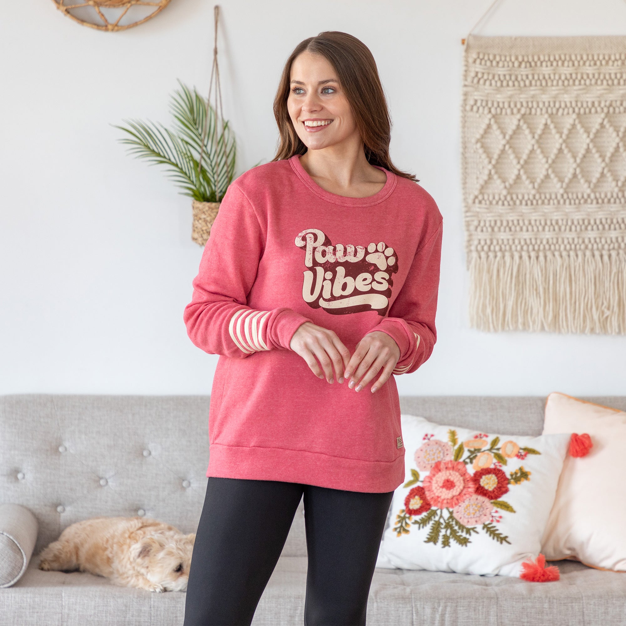 Premium Paw Vibes Vintage Crew Neck Sweatshirt