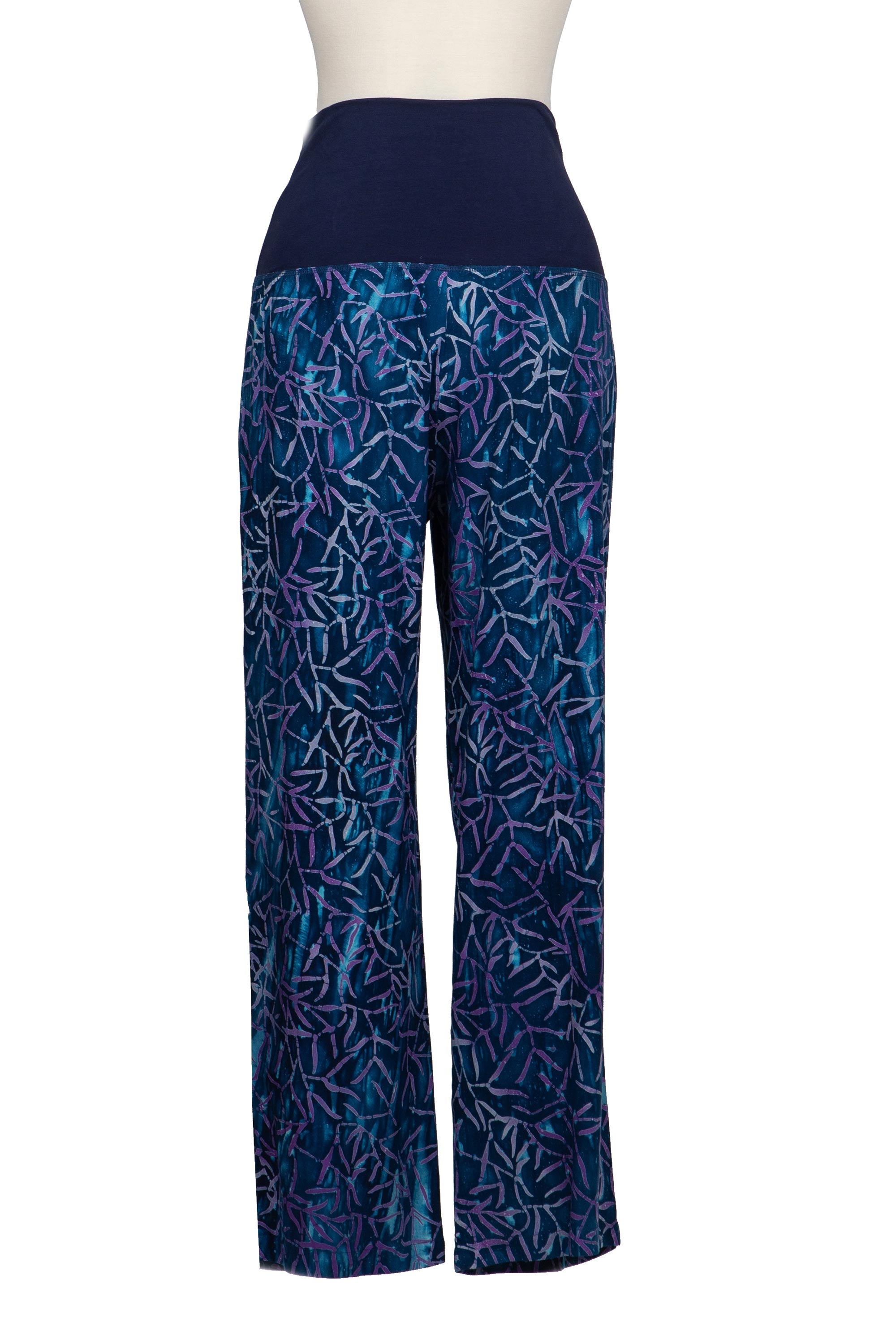 Premium Bali Seaweed Hand-Stamped Batik Rayon Yoga Pants - Upgrade Your Comfort