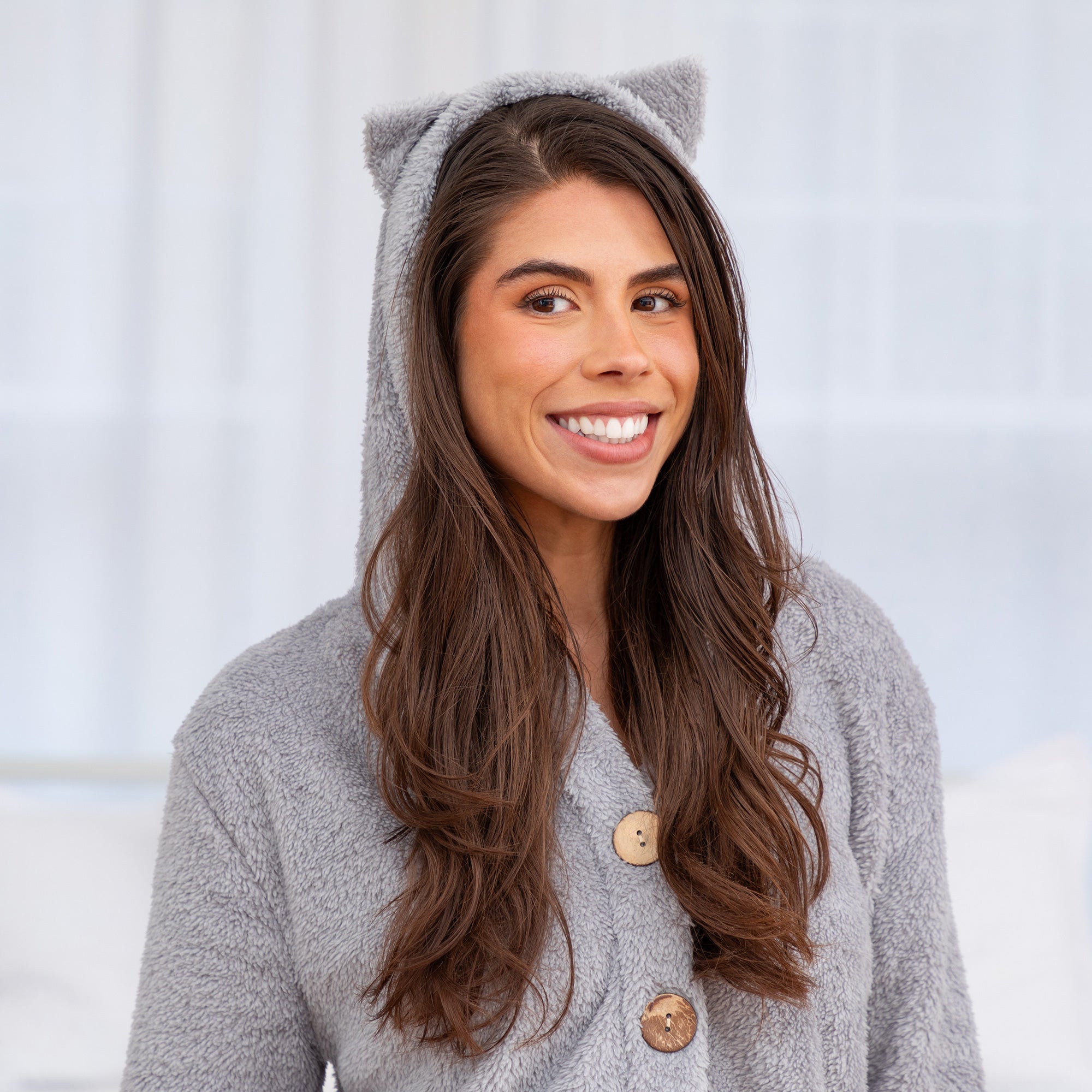 Premium Fluffy Cat Ear Hoodie - Ultimate Cozy Button-Up