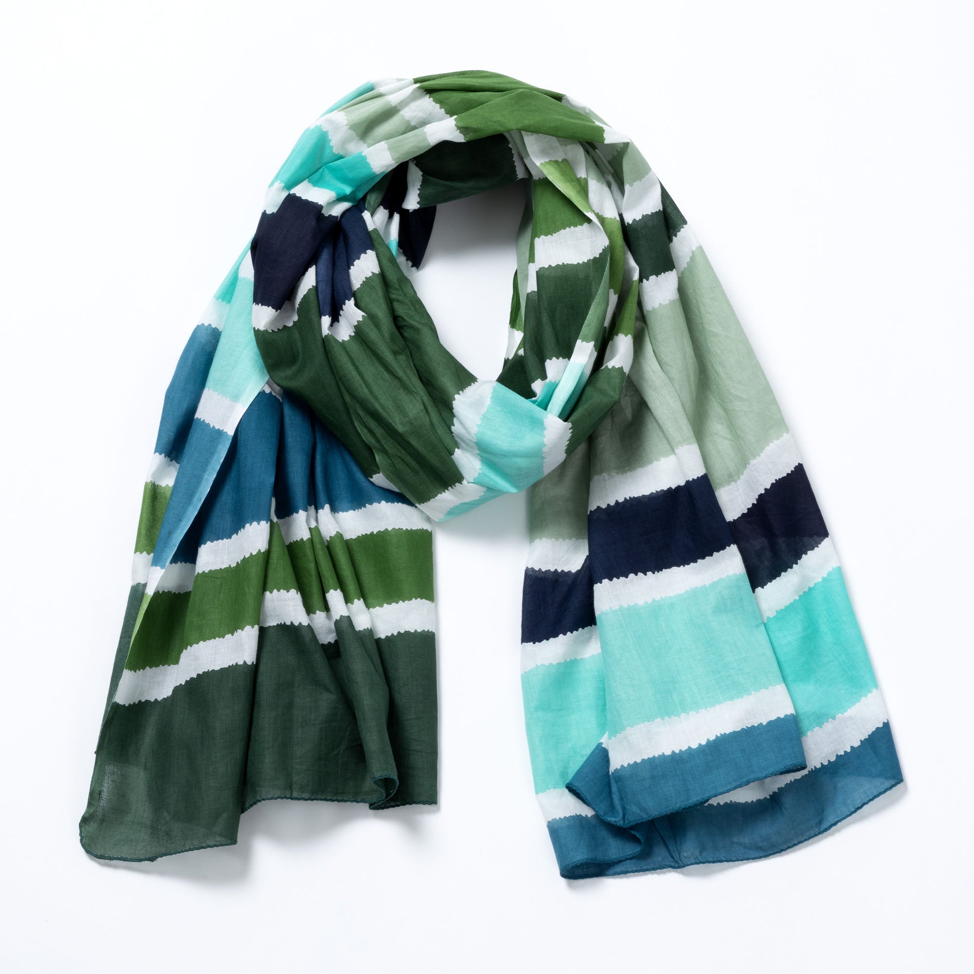 Premium Horizon Hand-Painted Scarf - Fair Trade Elegance