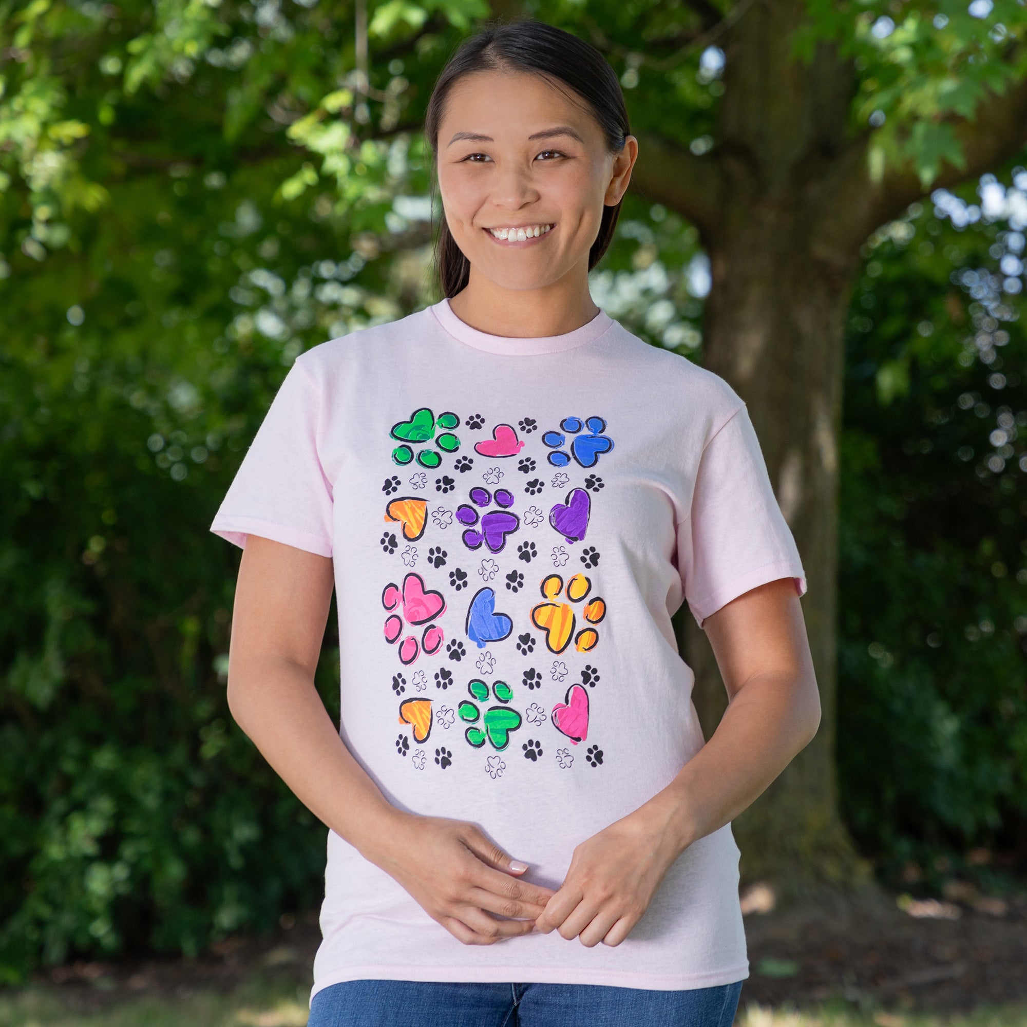 Premium Paws & Hearts Splatter T-Shirt - Ultimate Casual Wear