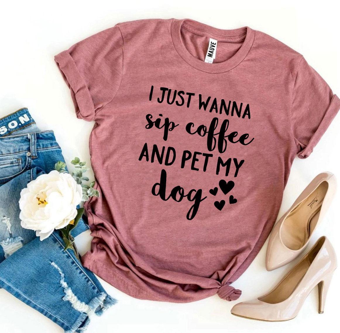 Ultimate Cozy 'Sip Coffee & Pet My Dog' Premium T-Shirt