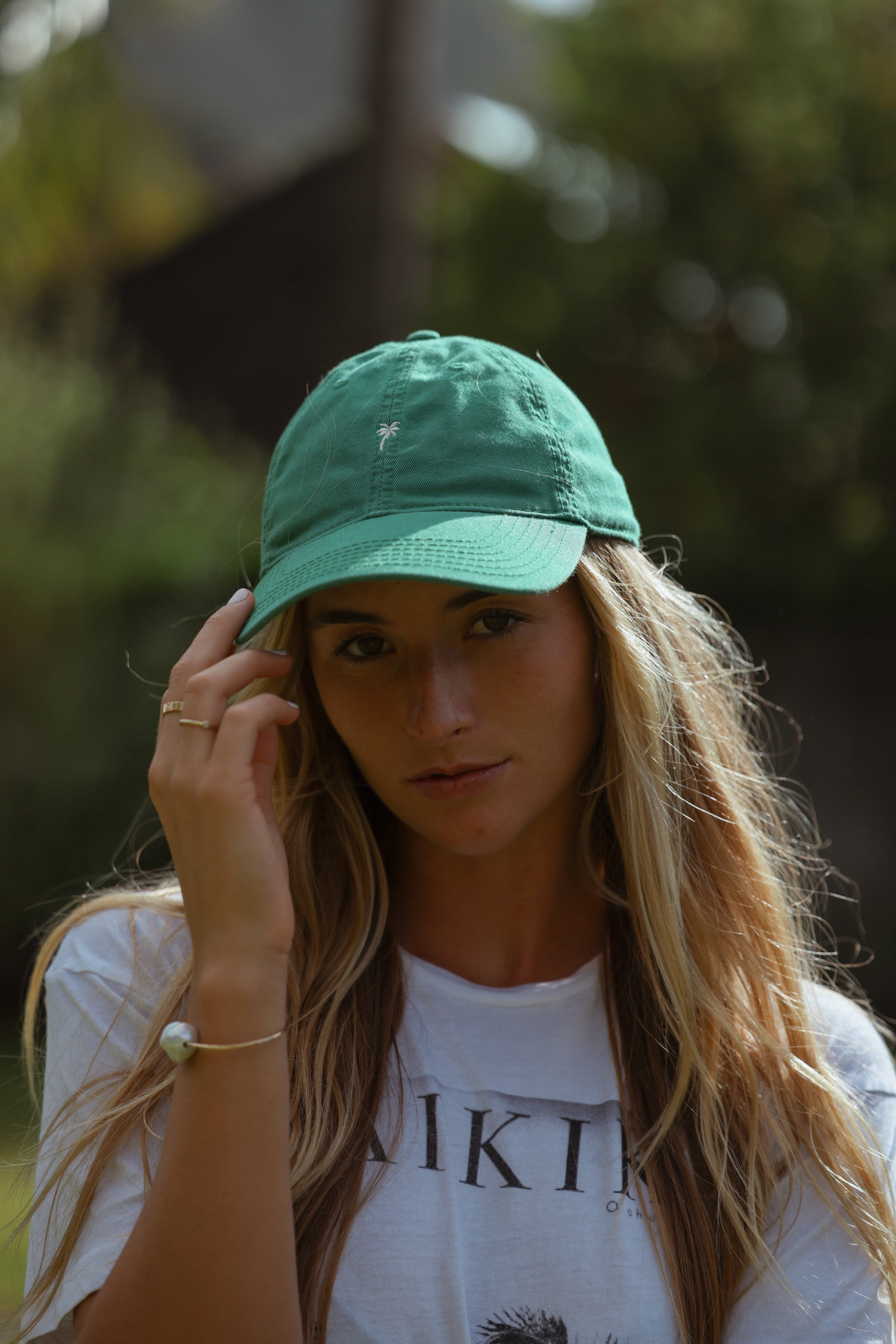 Premium BikiniBird Palm Tree Baseball Cap in Vibrant Kelly Green