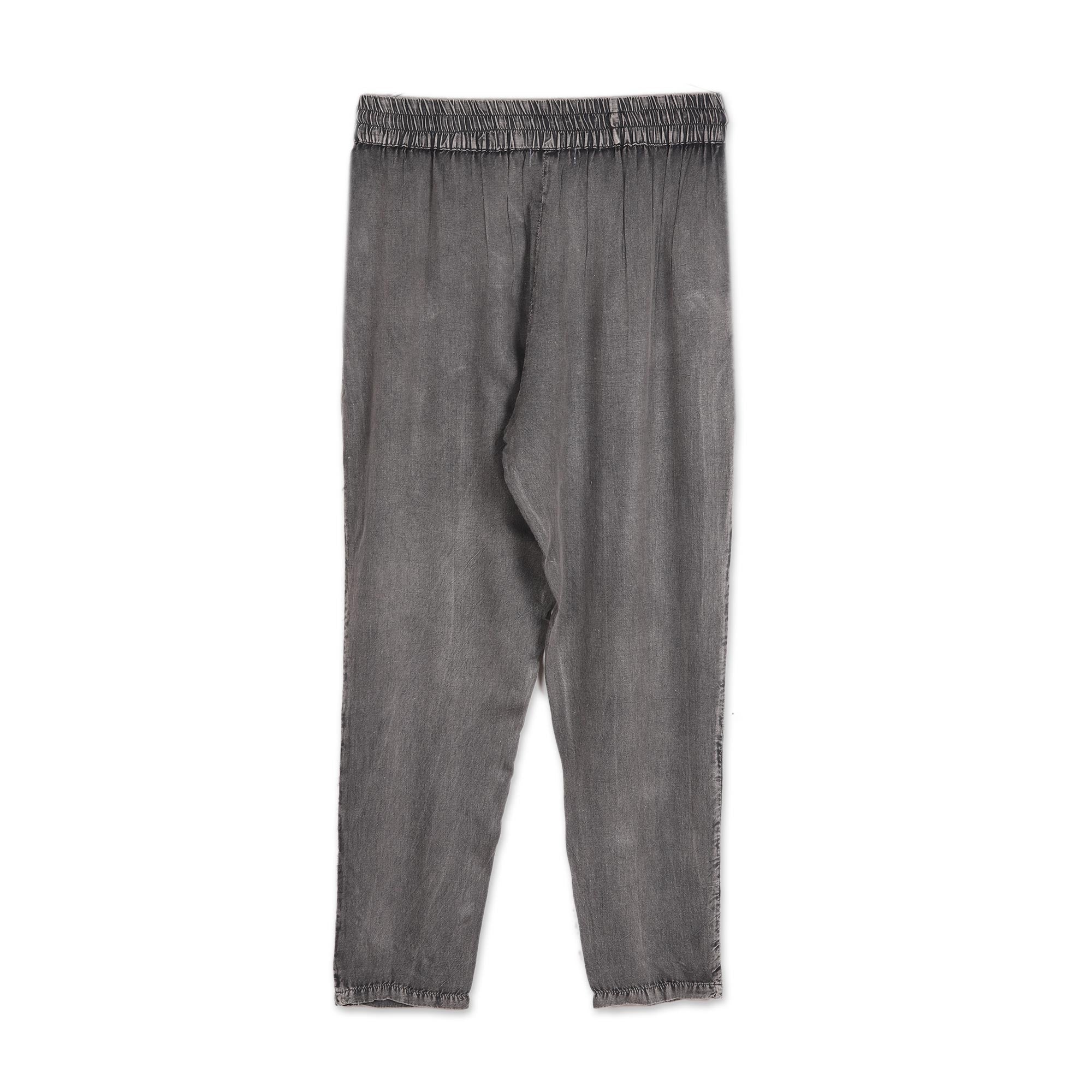 Premium Navy Striped Viscose Pants – Sophisticated Dusty Grey Elegance