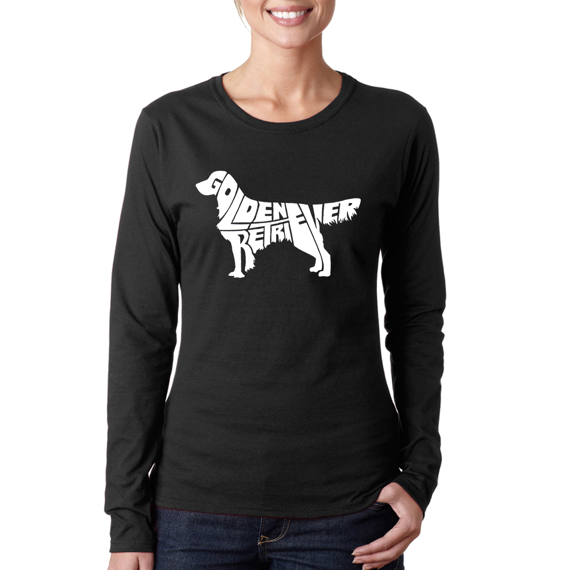 Premium Golden Retriever Word Art Women's Long Sleeve T-Shirt