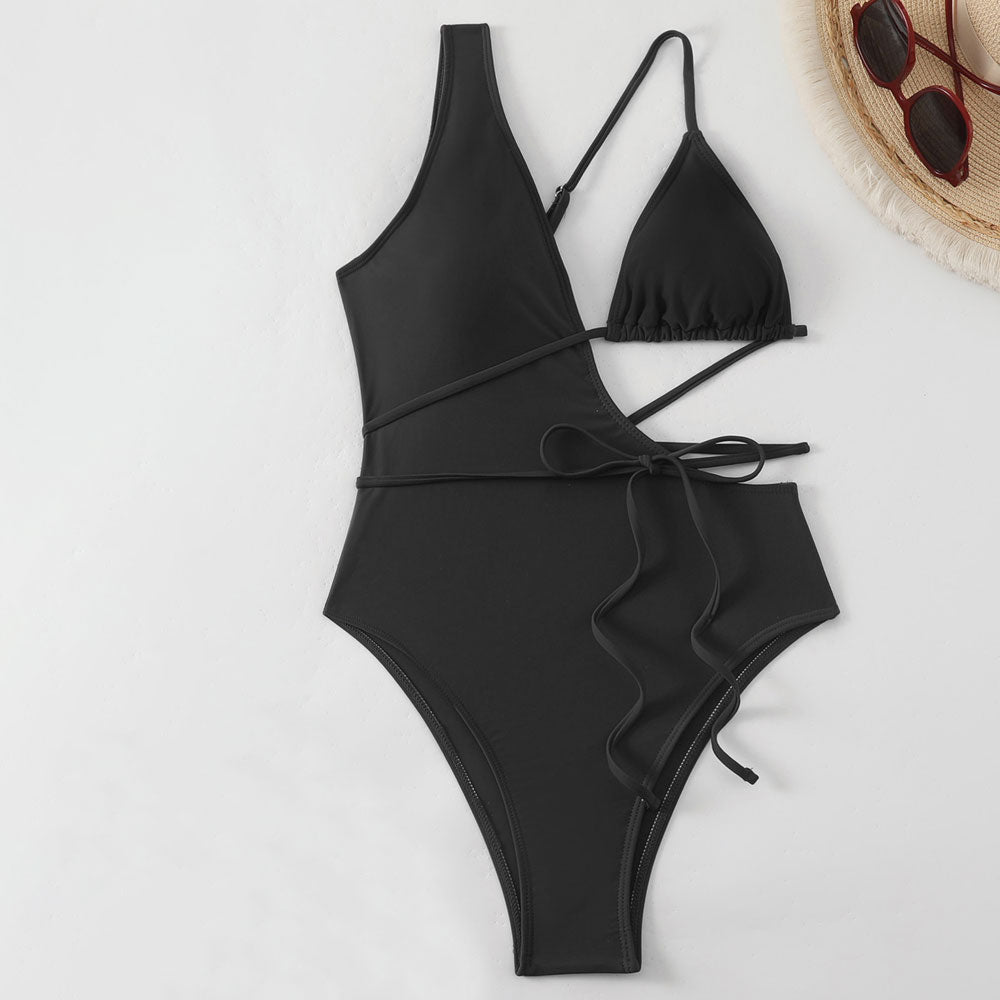 Premium Asymmetric High-Leg Brazilian One-Piece Swimsuit