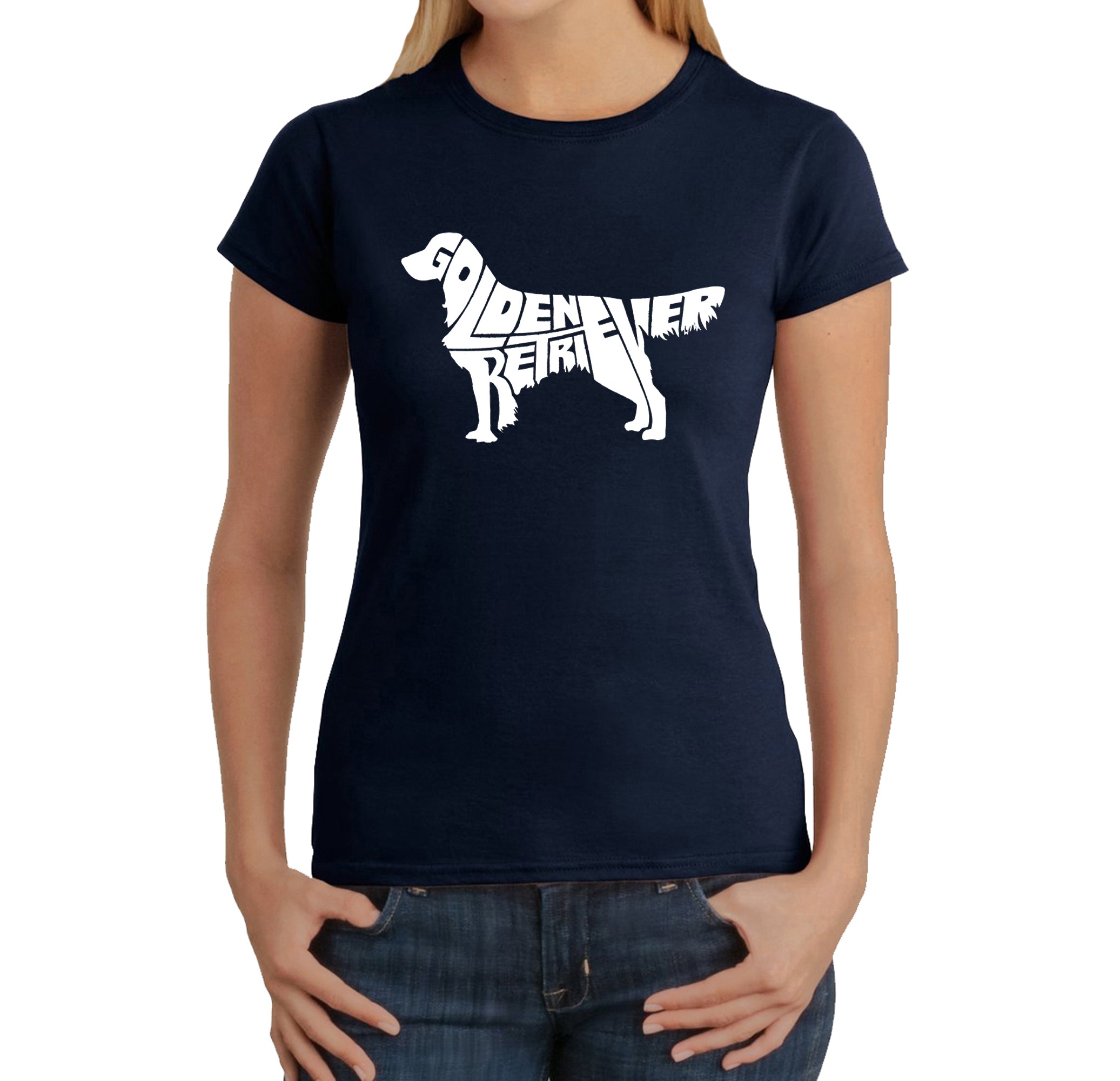 Premium Golden Retriever Word Art T-Shirt for Women - Ultimate Dog Lover's Tee