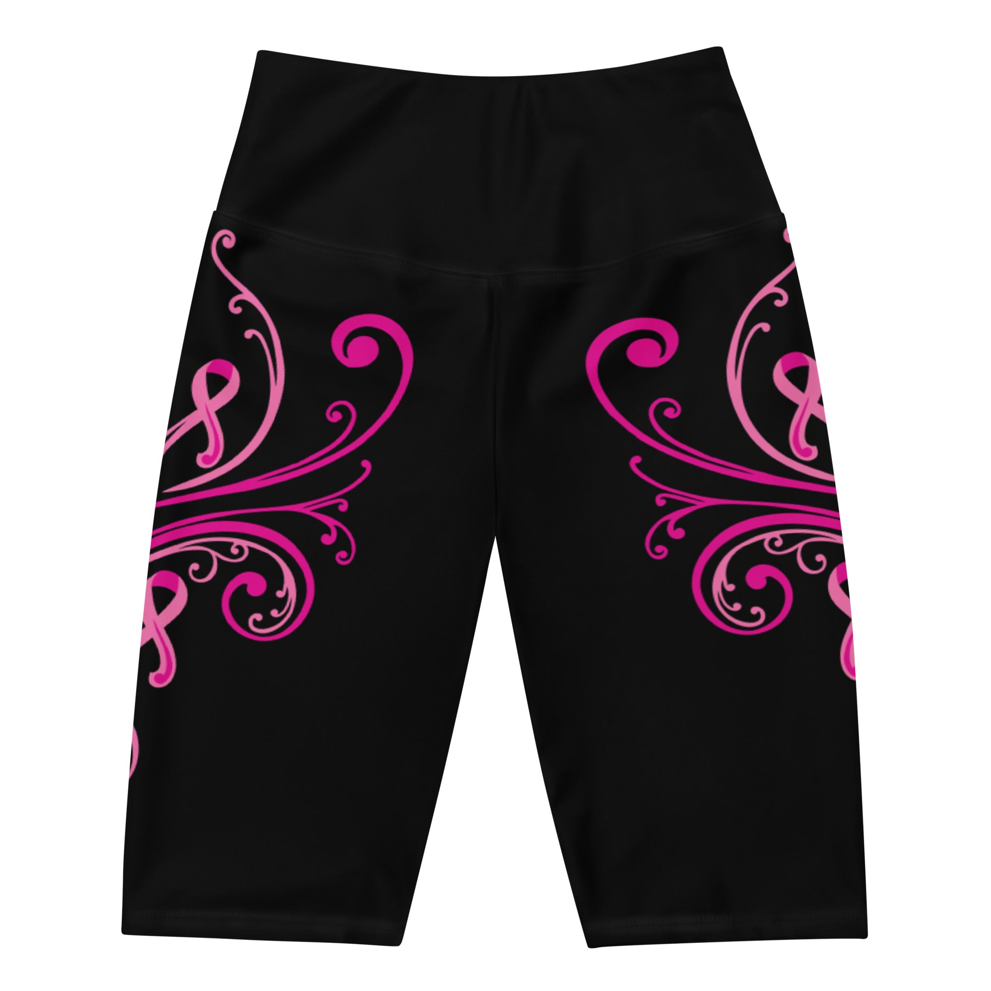 Premium Pink Ribbon Swirl Biker Shorts - Ultimate Comfort & Style