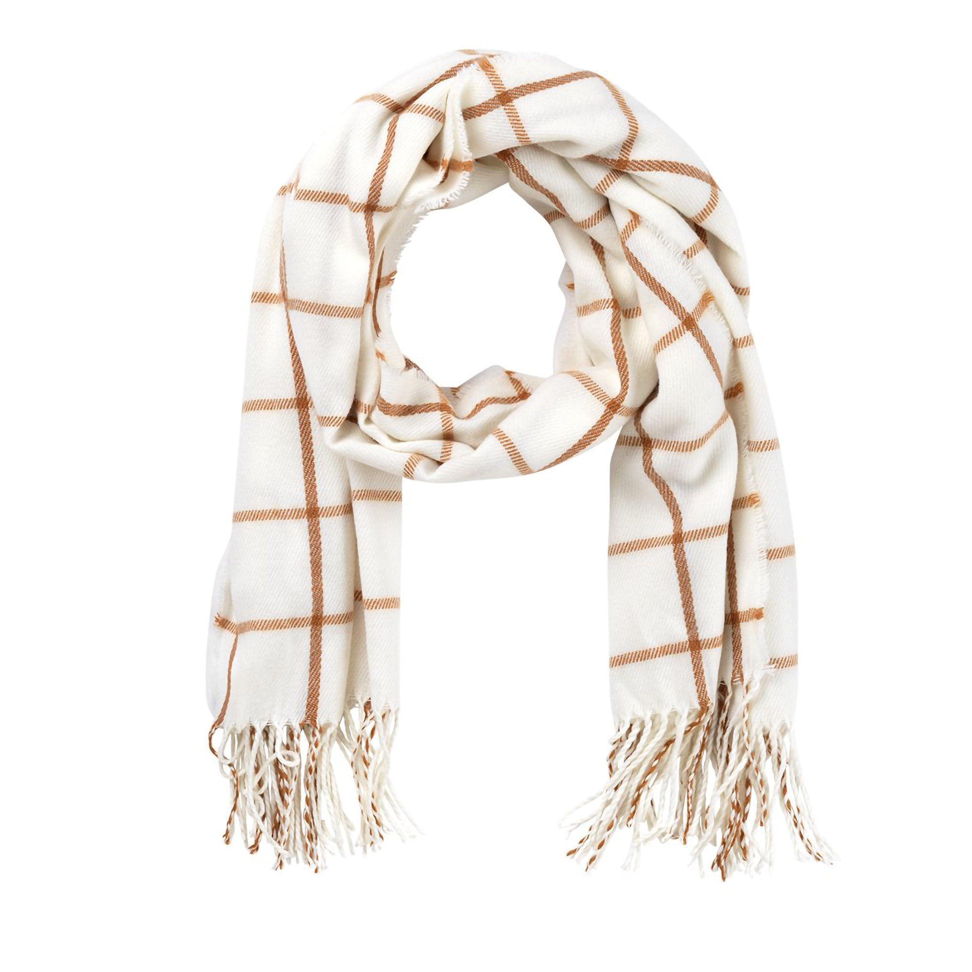 Premium Camel Plaid Adaline Scarf - Ultimate Winter Essential