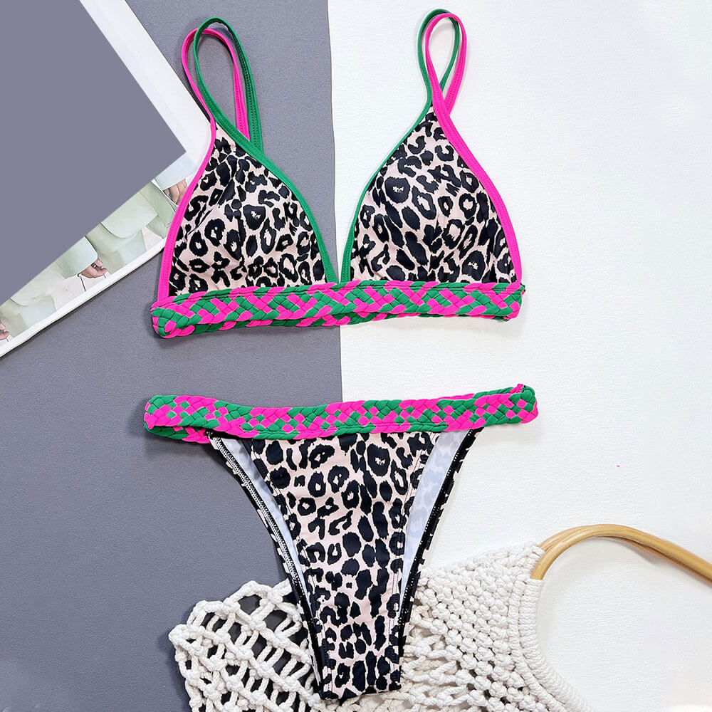 Premium Leopard Print Braided Bikini Set - Bold & Bohemian