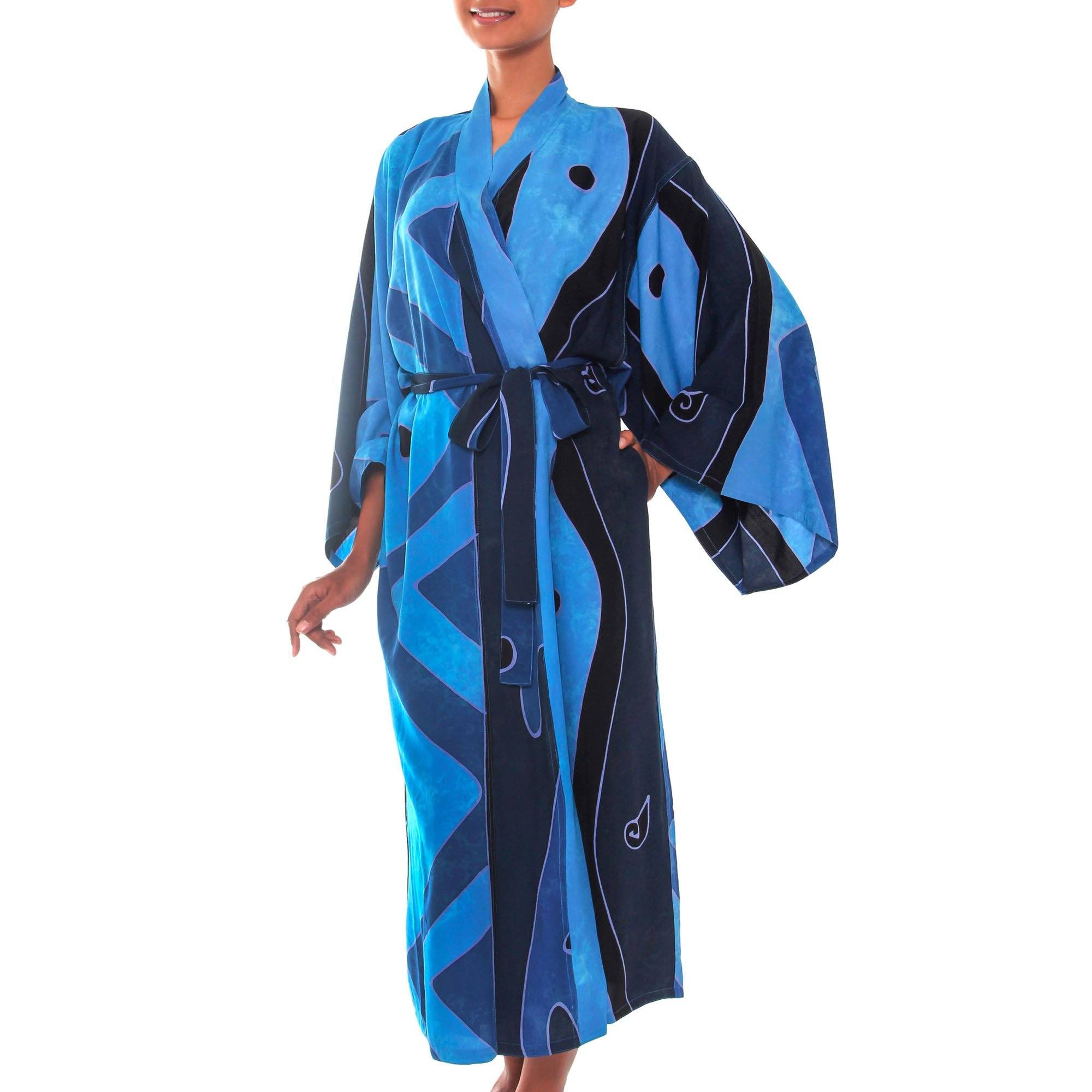 Premium Tropical Sea Batik Robe for Women - Ultimate Summer Wear