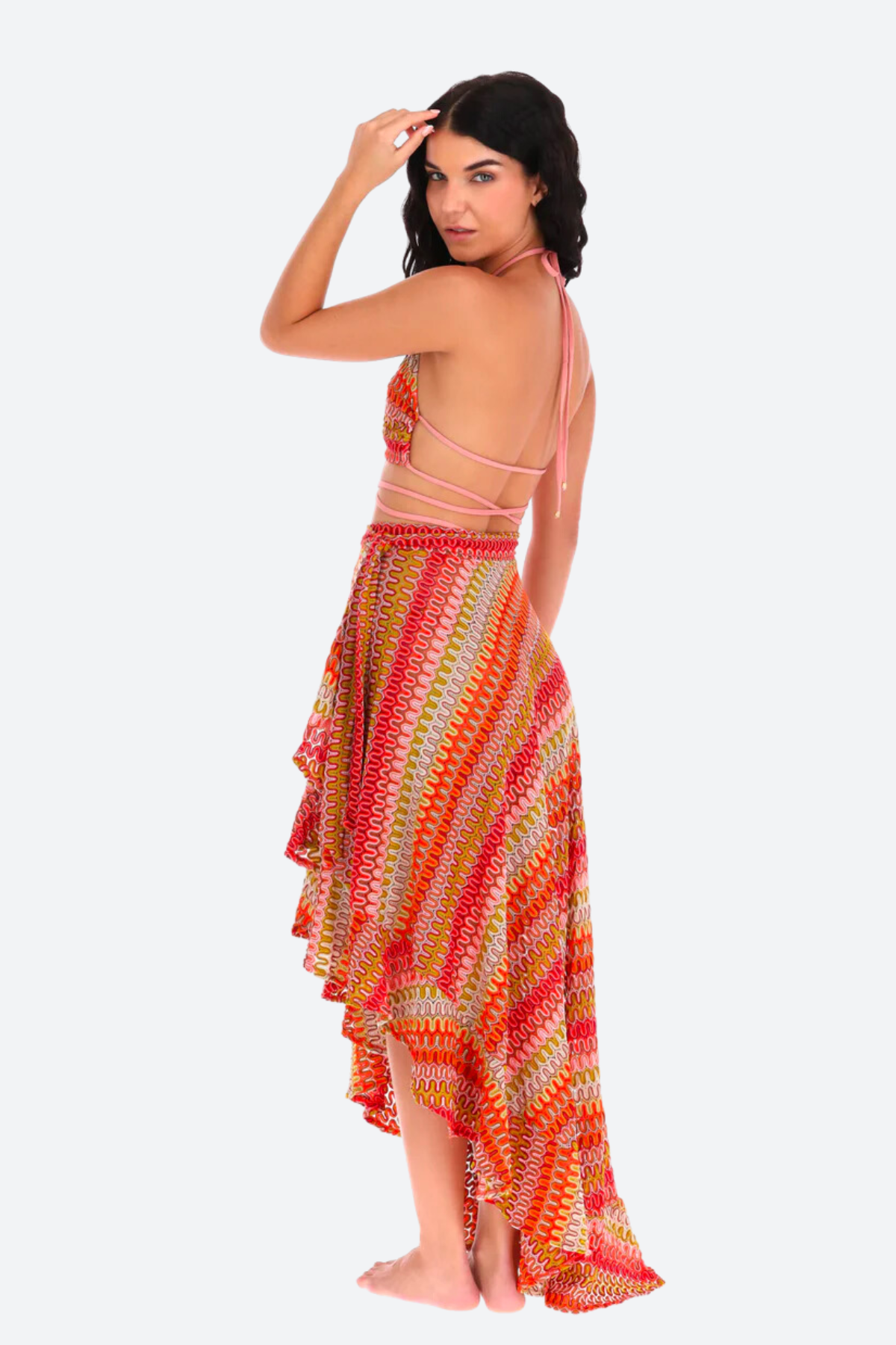 SANLIER Premium Wrap Skirt in Agava - Ultimate Beach Style