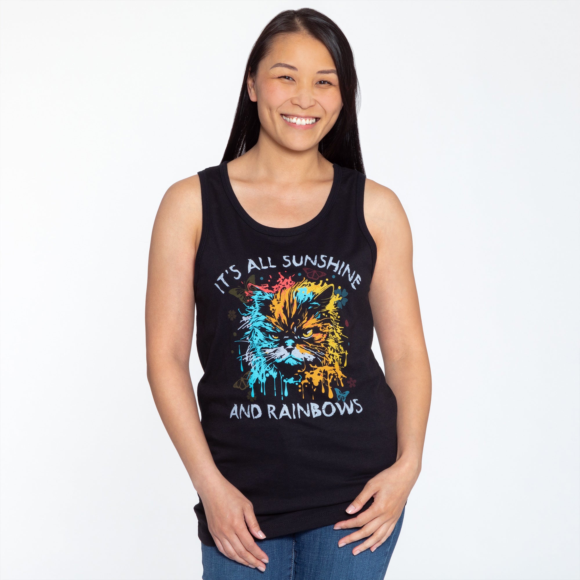 Premium Cat Attitude Graphic Tank Top - Ultimate Style Statement