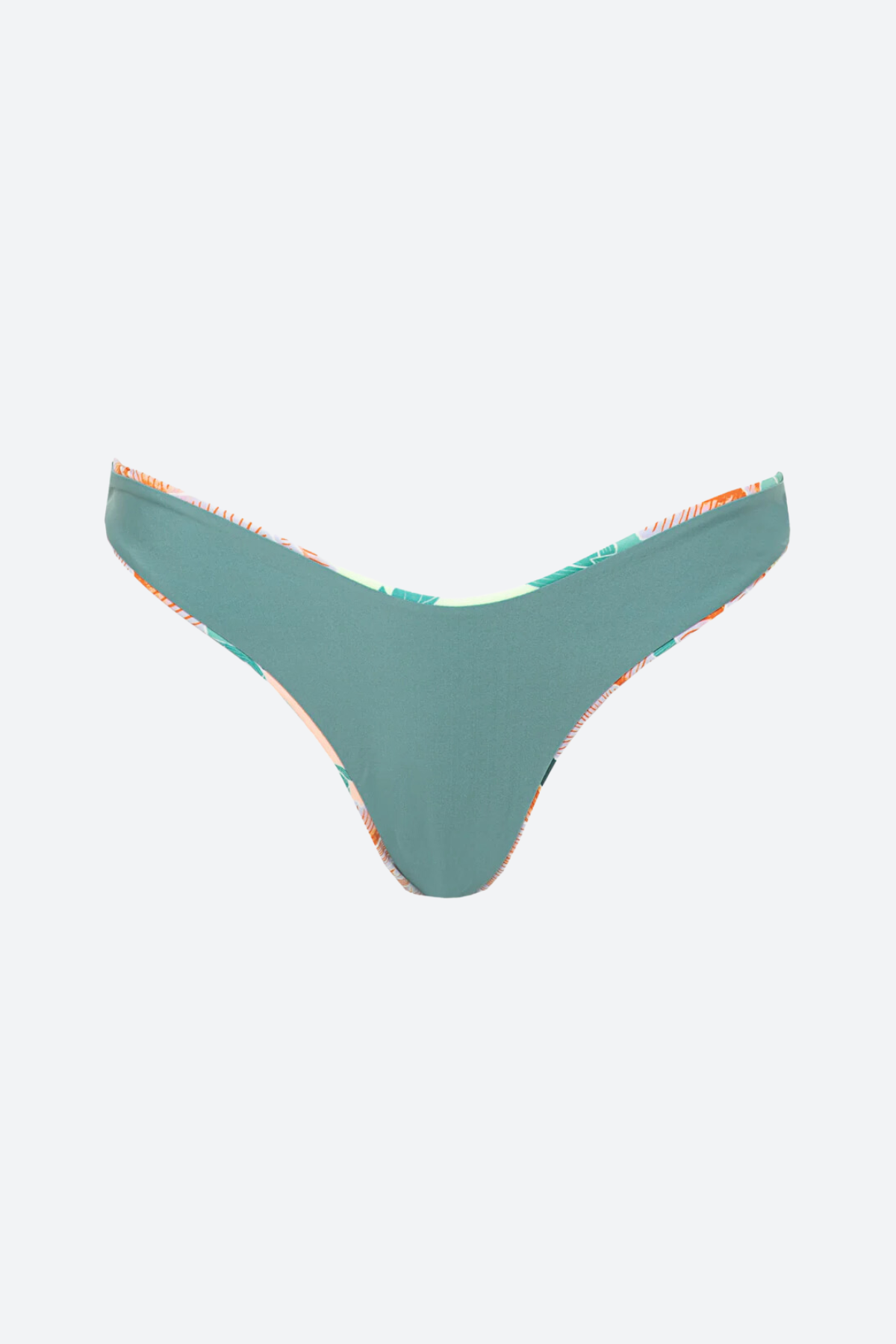 Premium Maaji Japanese Eden Splendour High-Waist Bikini Bottom - Green