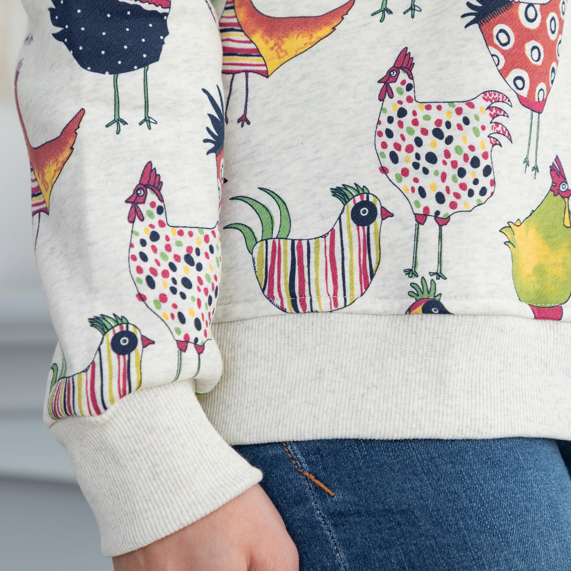 Premium Rooster Print Crewneck Sweatshirt - Ultimate Comfort & Style