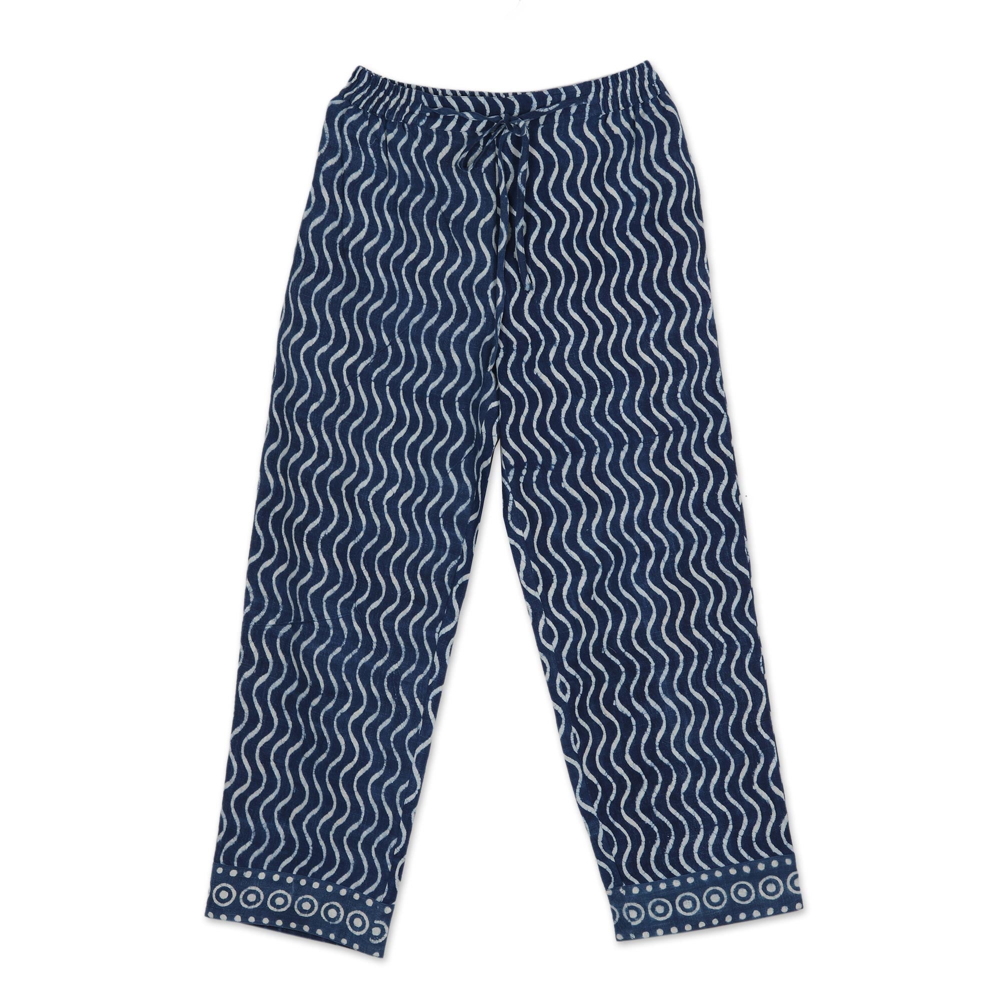 Premium Zigzag Block-Printed Cotton Pants - Handcrafted in India