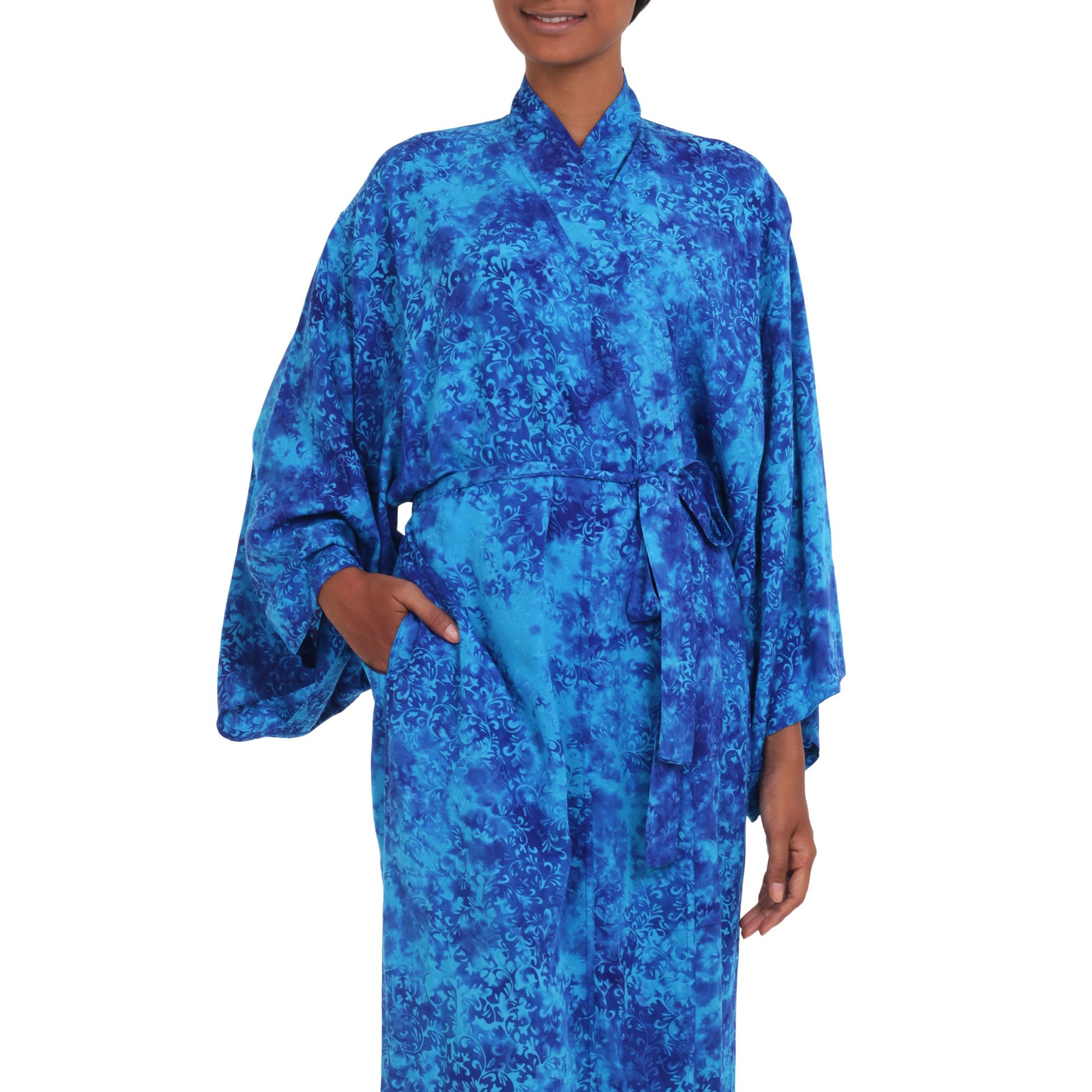 Premium Misty Ocean Batik Robe - Ultimate Balinese Chic