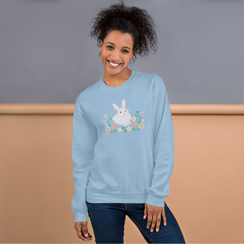 Premium Floral Bunny Crewneck Sweatshirt - Ultimate Comfort