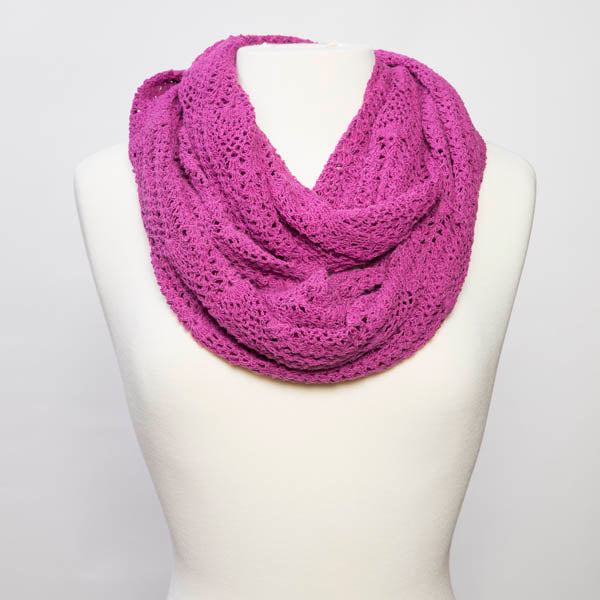 Premium Lucia Crochet Infinity Scarf - Ultimate Comfort in Deep Berry