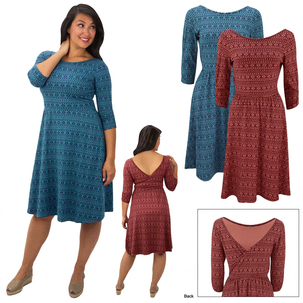 Premium Organic V-Back Wrap Dress by Mata Traders