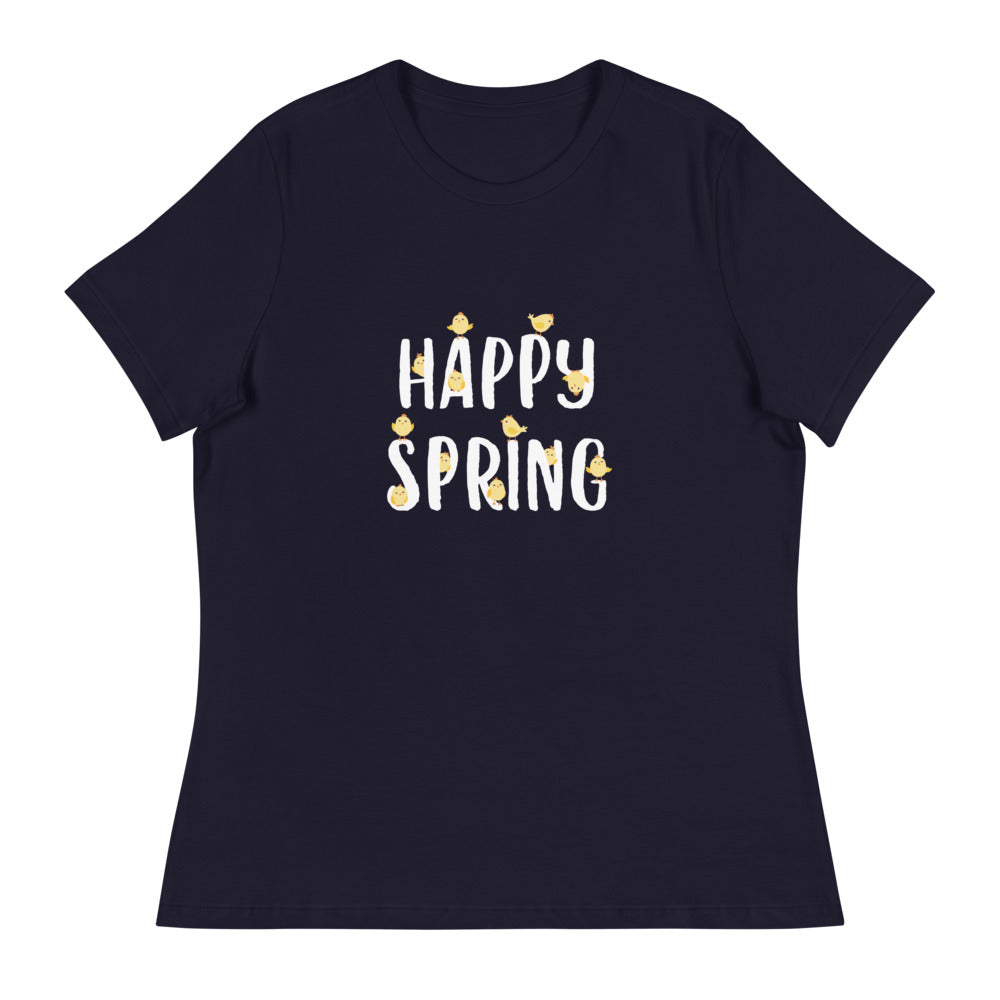 Premium Hello Spring Chicks Women's Relaxed Fit Cotton Tee