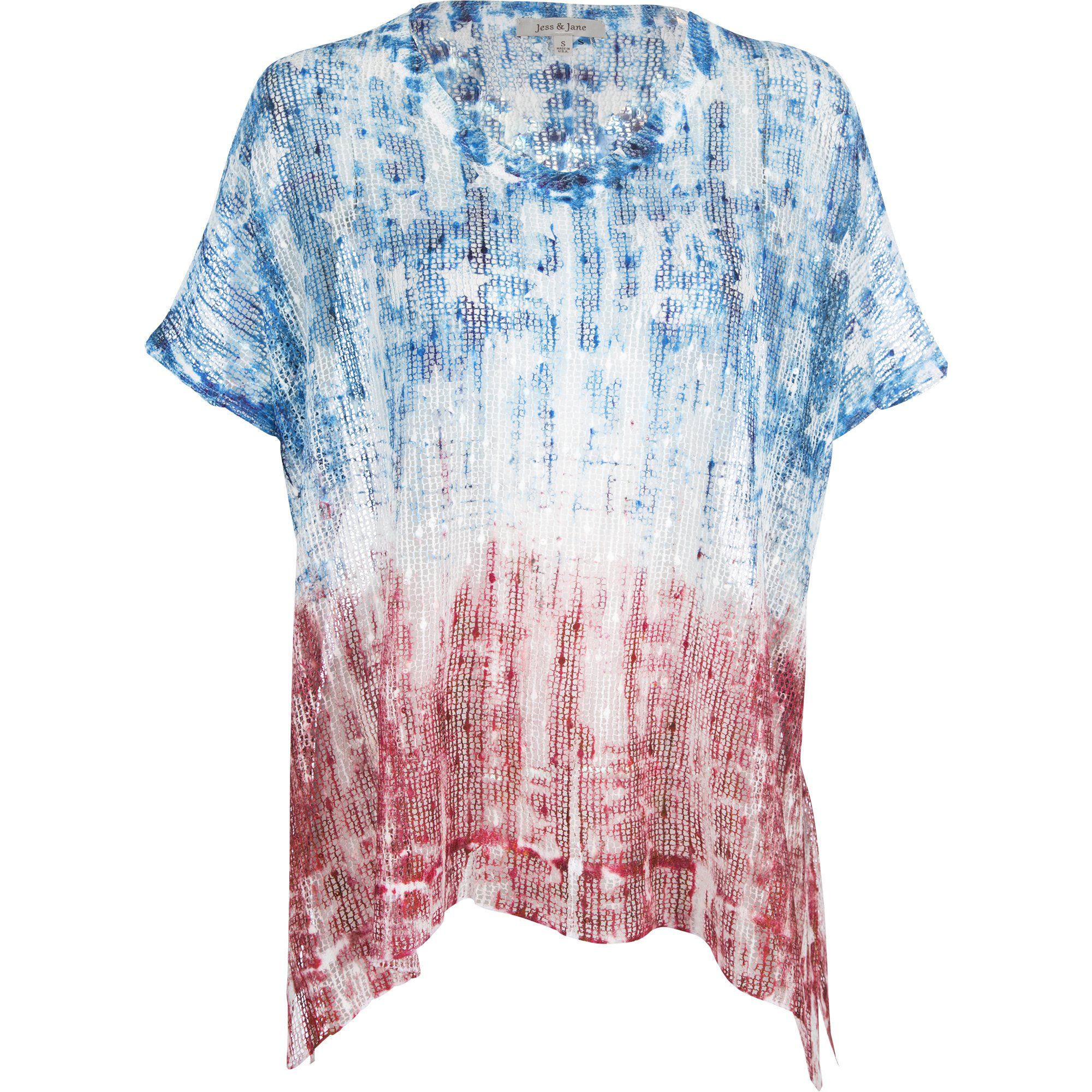 Premium Tie-Dye Americana Sequin Boucle Top