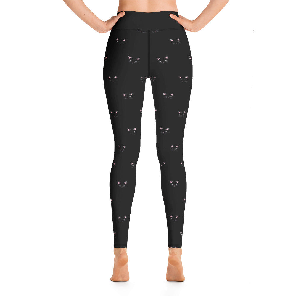 Premium Black Cat Yoga Leggings - Ultimate Comfort & Style