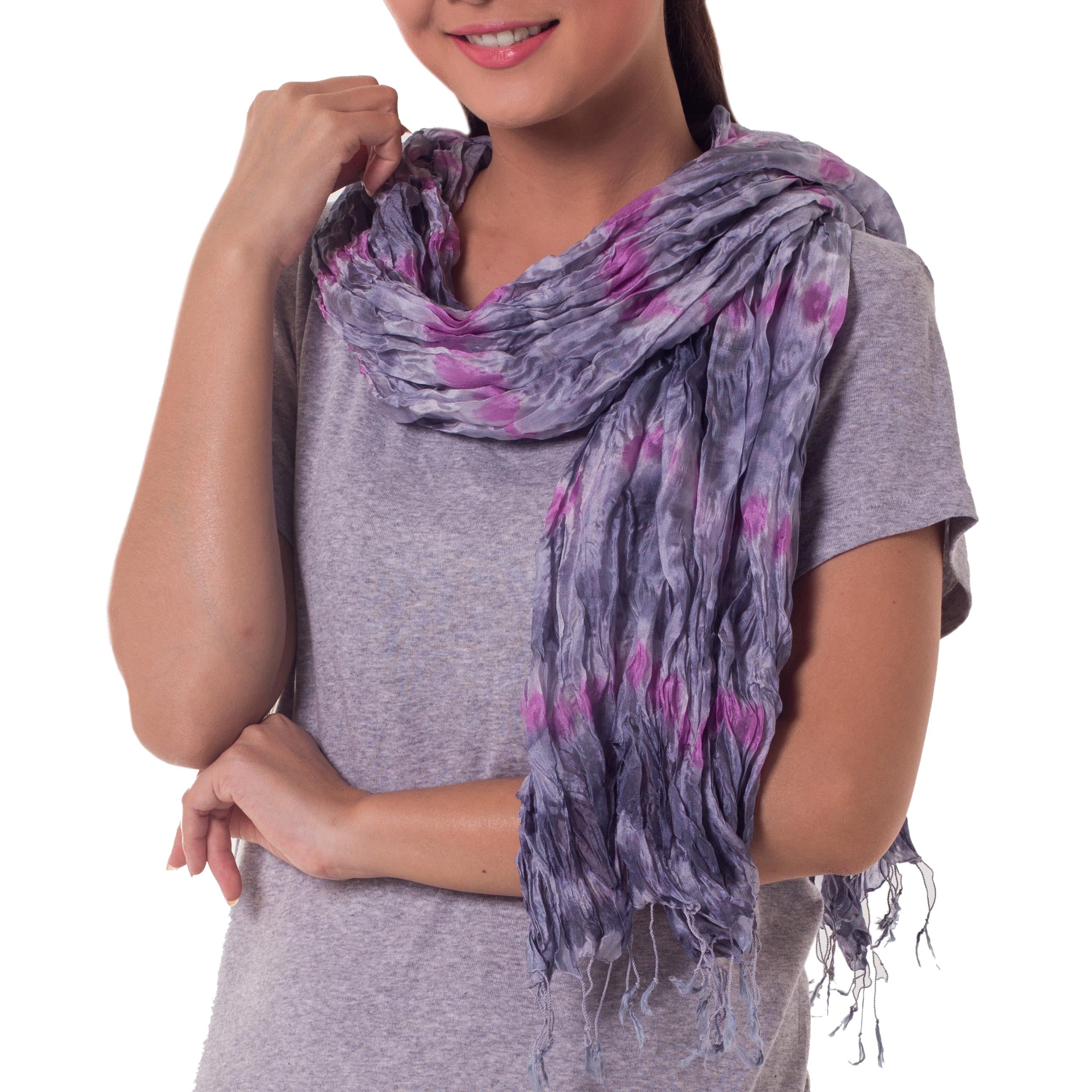 Premium Smoky Rose Tie-Dye Scarf - Ultimate Bohemian Style