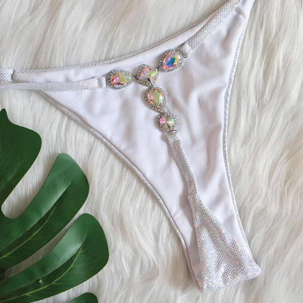 Premium Glitter Rhinestone Triangle Bikini Set