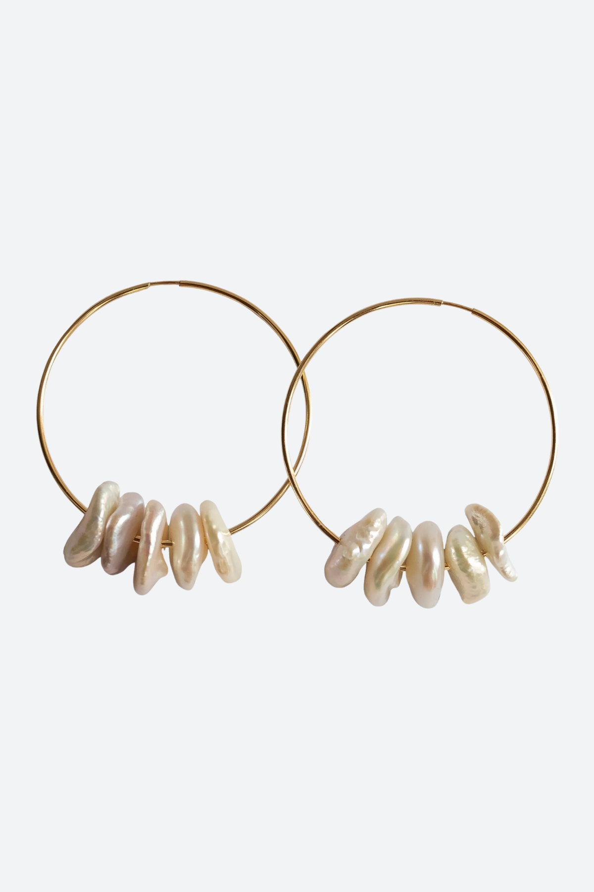 Premium Kaia Sage Delicate Keshi Pearl Hoops