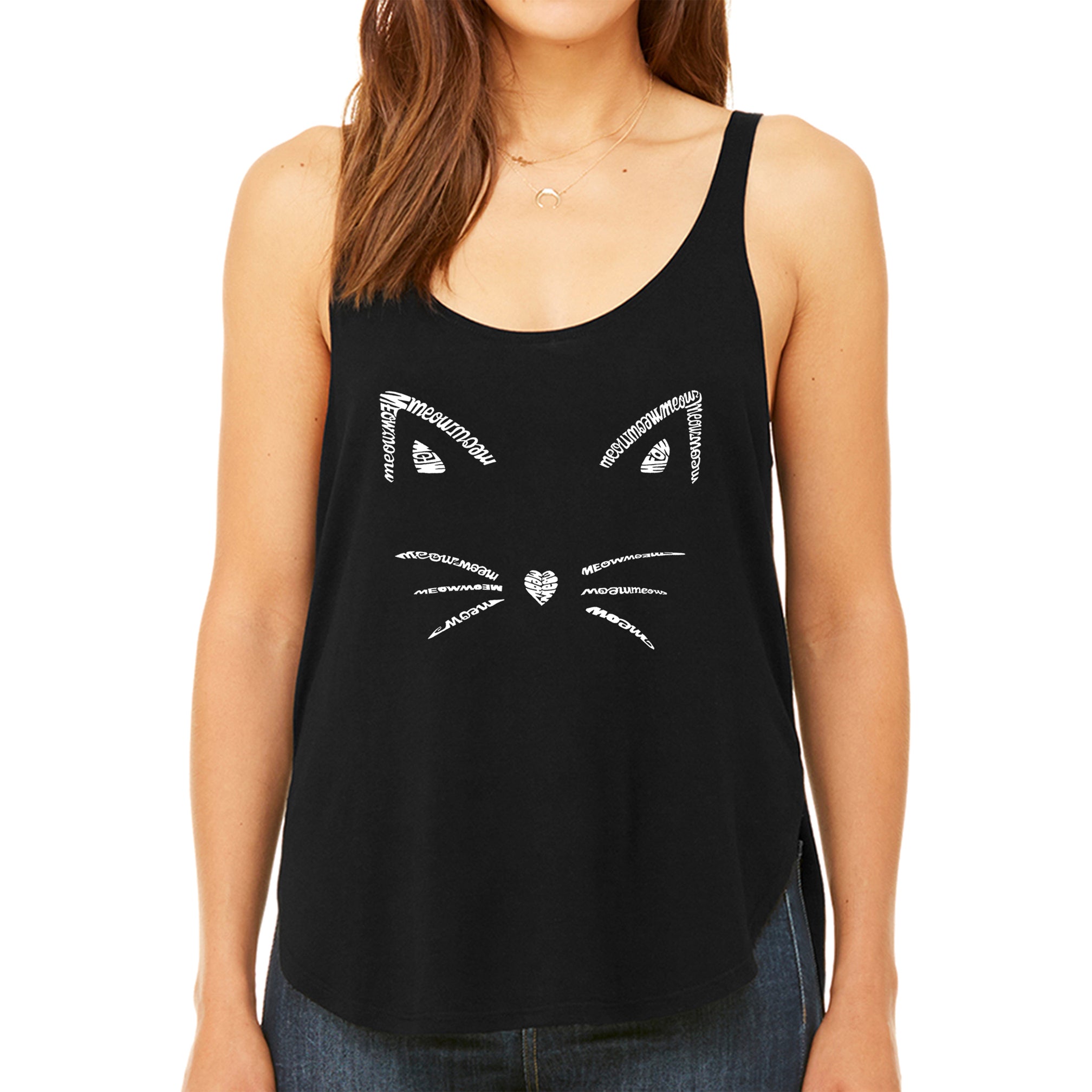 Whiskers - Women's Ultimate Cat Lover's Word Art Tank Top