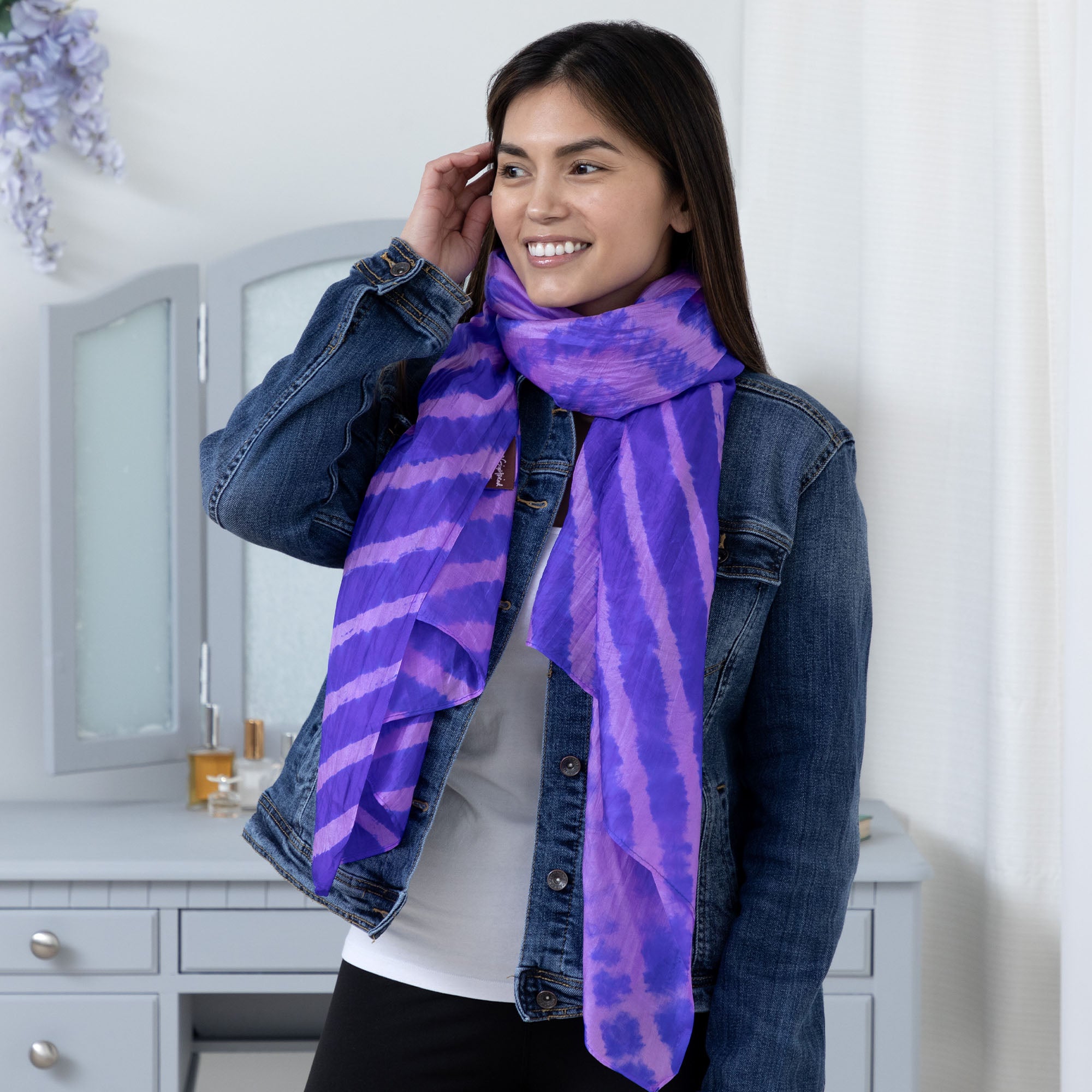 Premium Tie-Dye Silk Scarf - Handmade Luxury Accessory