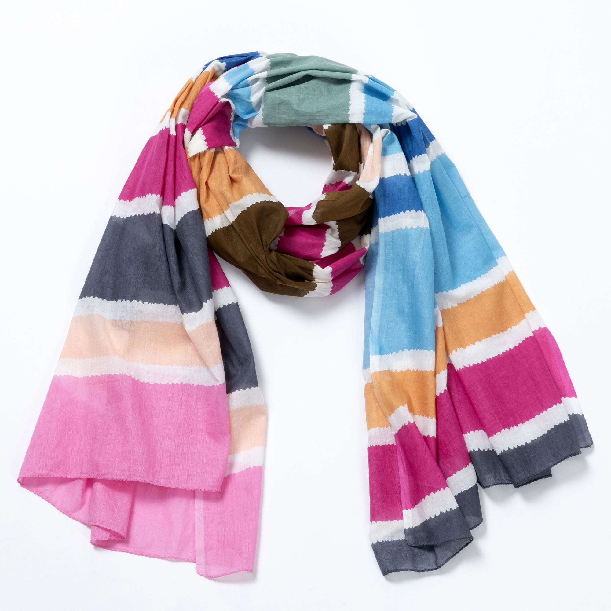 Premium Horizon Hand-Painted Scarf - Fair Trade Elegance