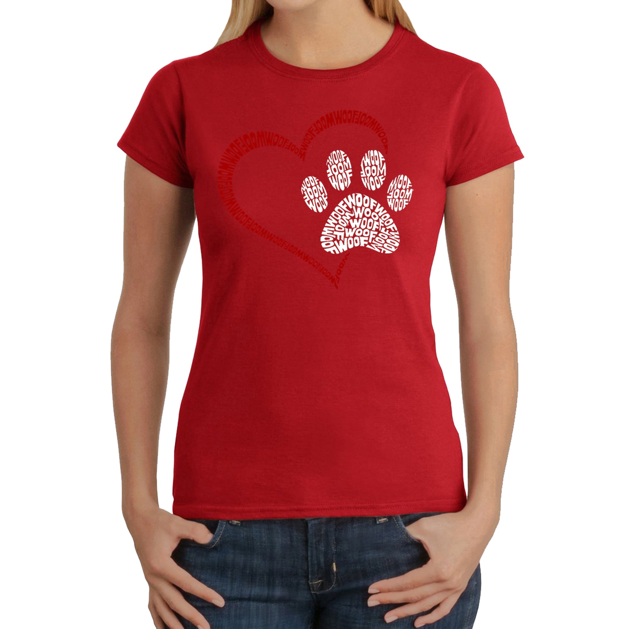 Premium Paw Heart - Ultimate Women's Word Art T-Shirt