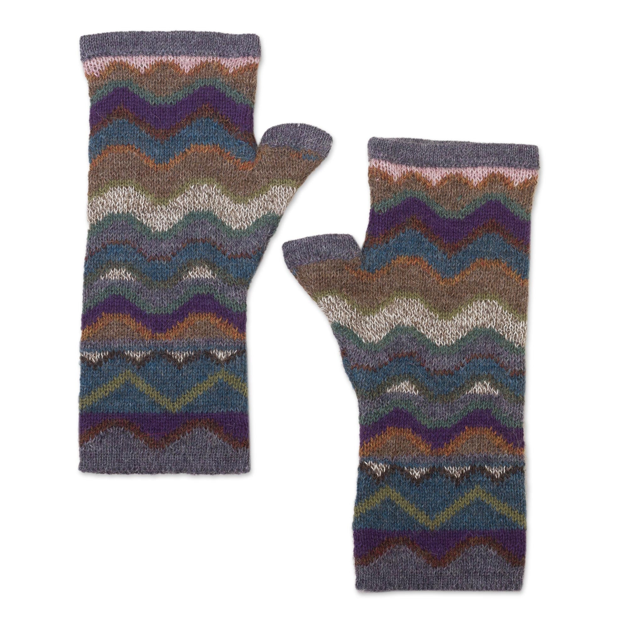 Premium Alpaca Wool Fingerless Mitts - Inspired by the Mountain of Seven Colors