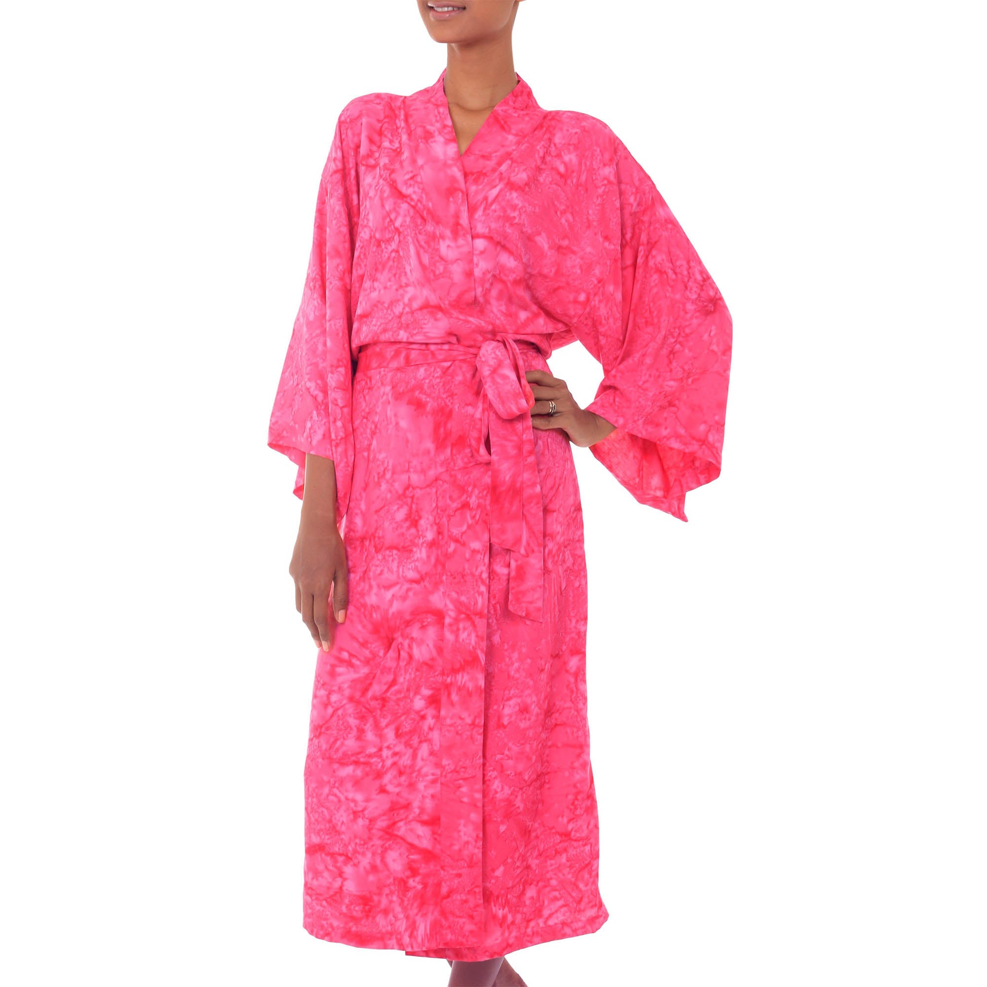 Premium Crimson Destiny Women's Batik Kimono Robe - Ultimate Comfort & Style