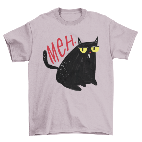 Premium 'Meh' Black Cat Cool Indifference T-Shirt