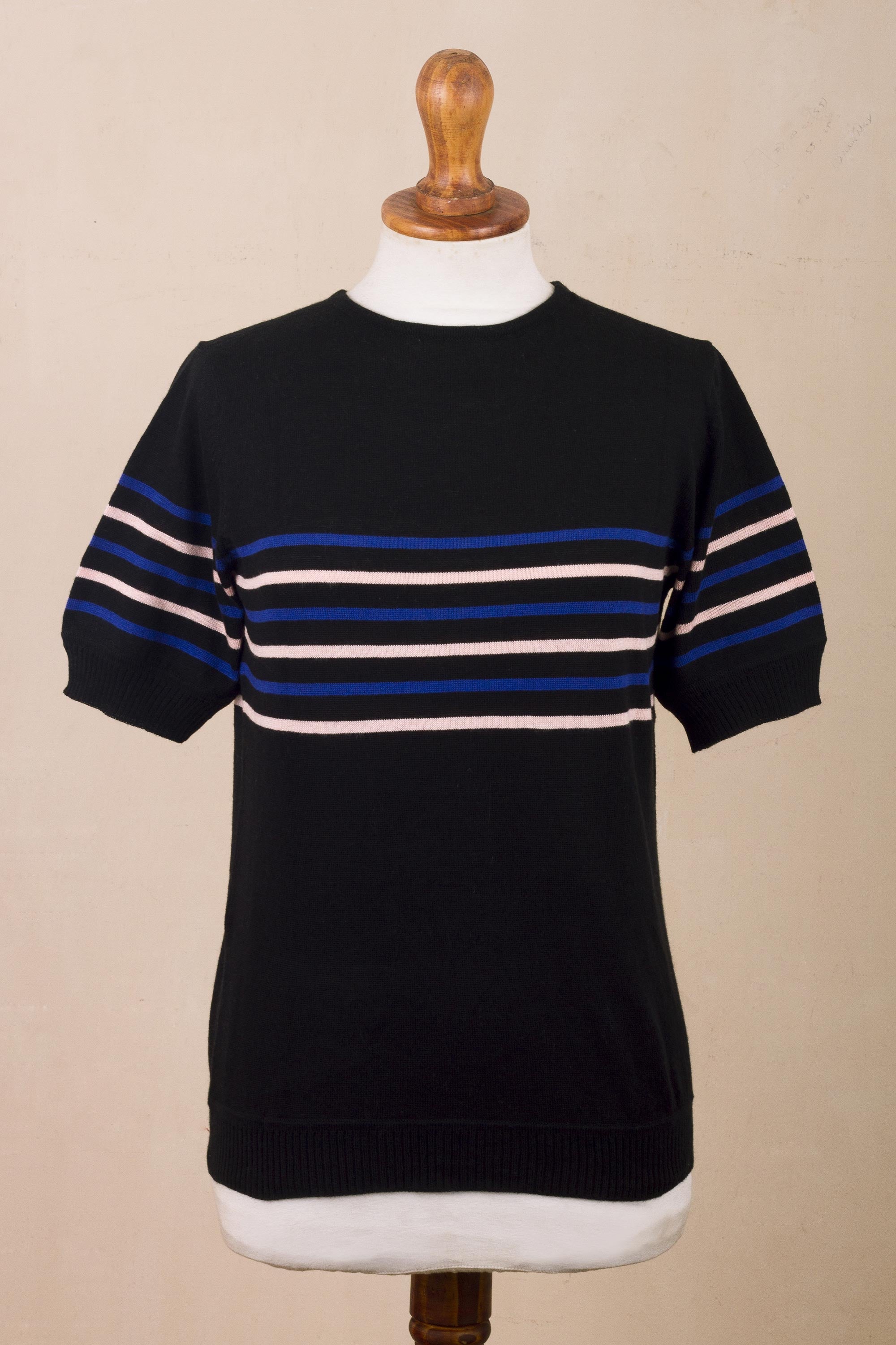 Premium Striped Cotton-Viscose Pullover