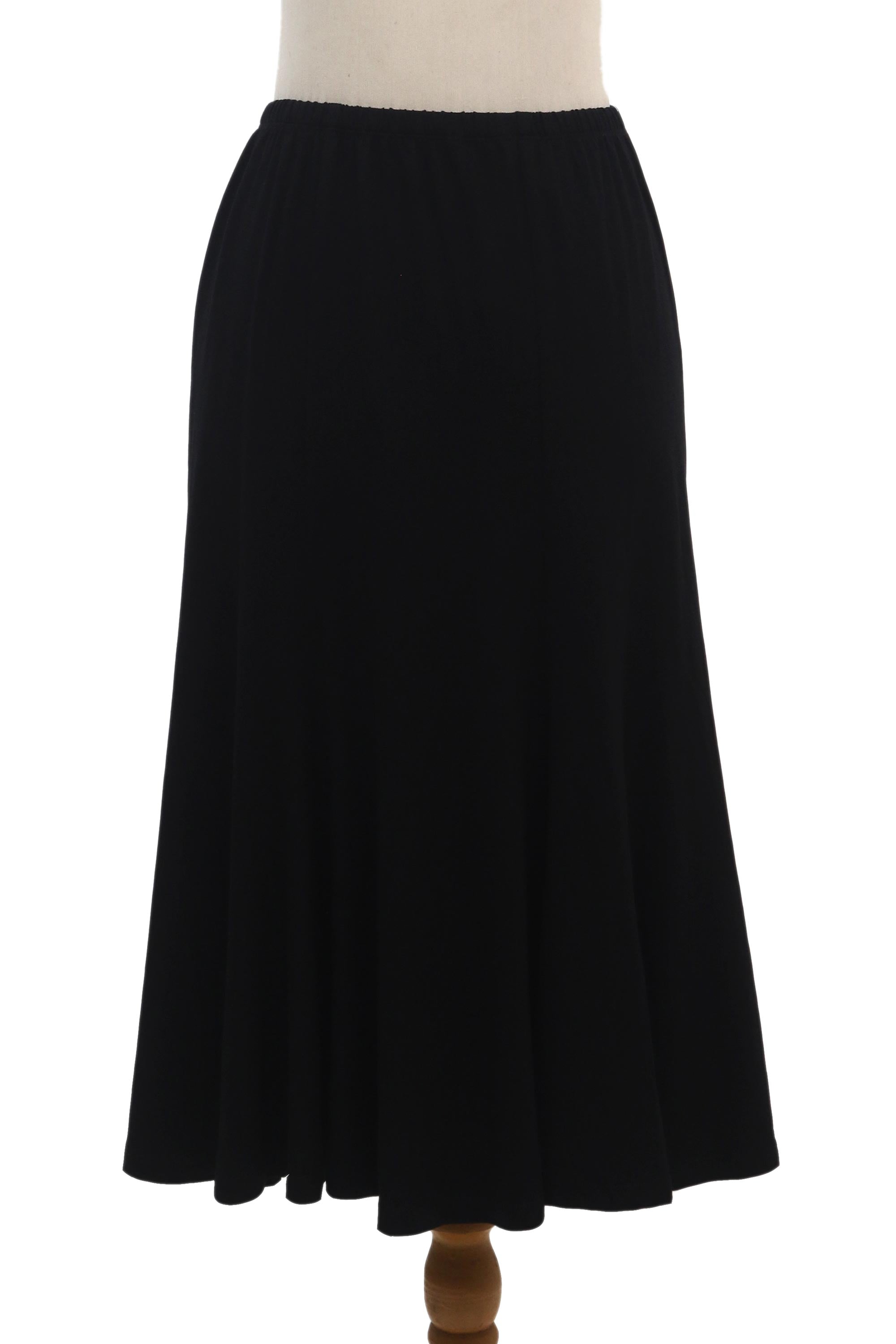 Premium Black Modal Flare Skirt by Ardor Artisan