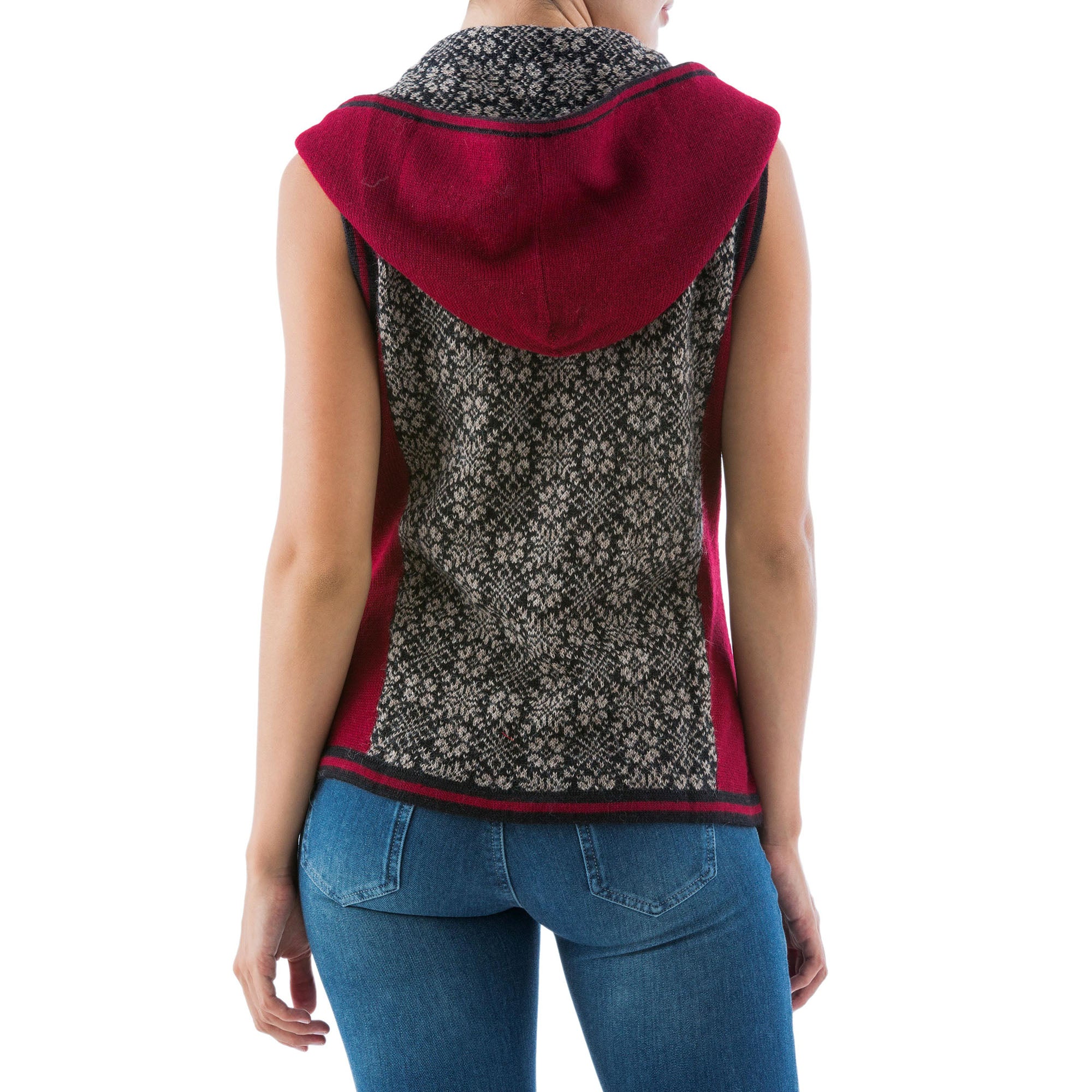 Premium Floral Alpaca Hooded Vest – Ultimate Style Upgrade