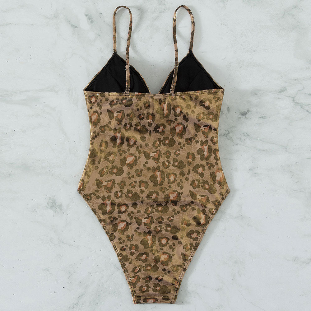 Ultimate Vintage Cheetah Print One-Piece Swimsuit - Retro Chic Beachwear