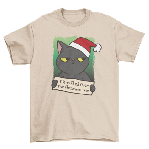 Premium Black Cat Christmas Chaos Tee