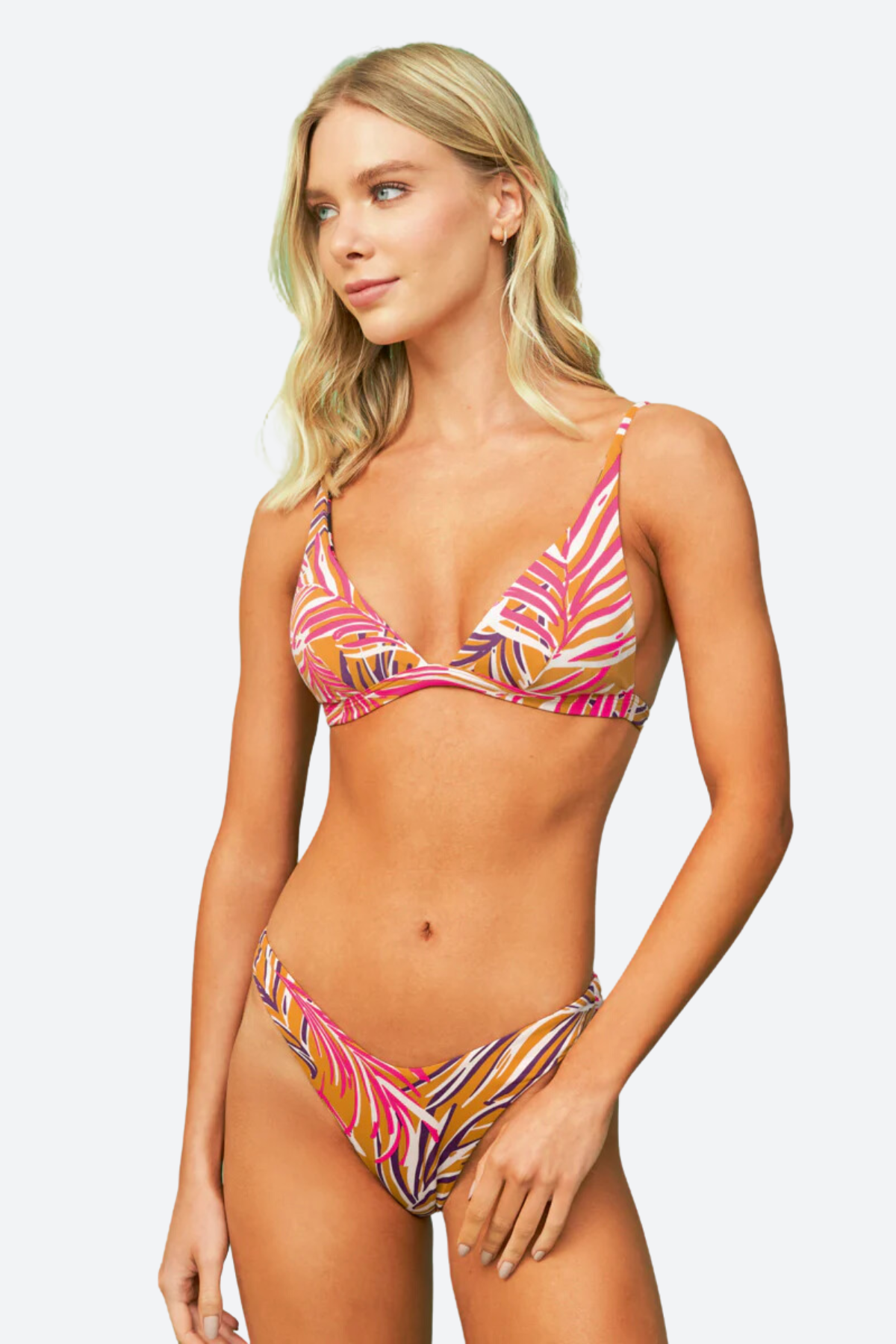 Maaji Ultimate High Leg Bikini Bottom - Caramel Foliage