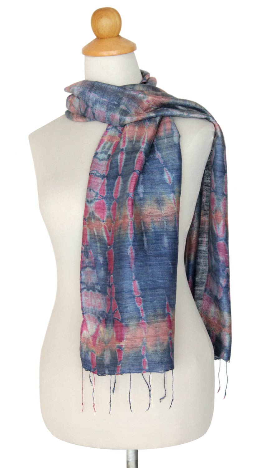 Premium Multicolor Silk Scarf - Gray Wilderness Collection