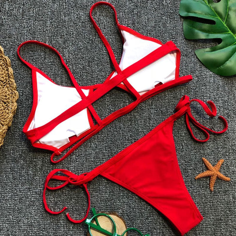 Ultimate Cutout Strappy Bralette & Thong Bikini Set