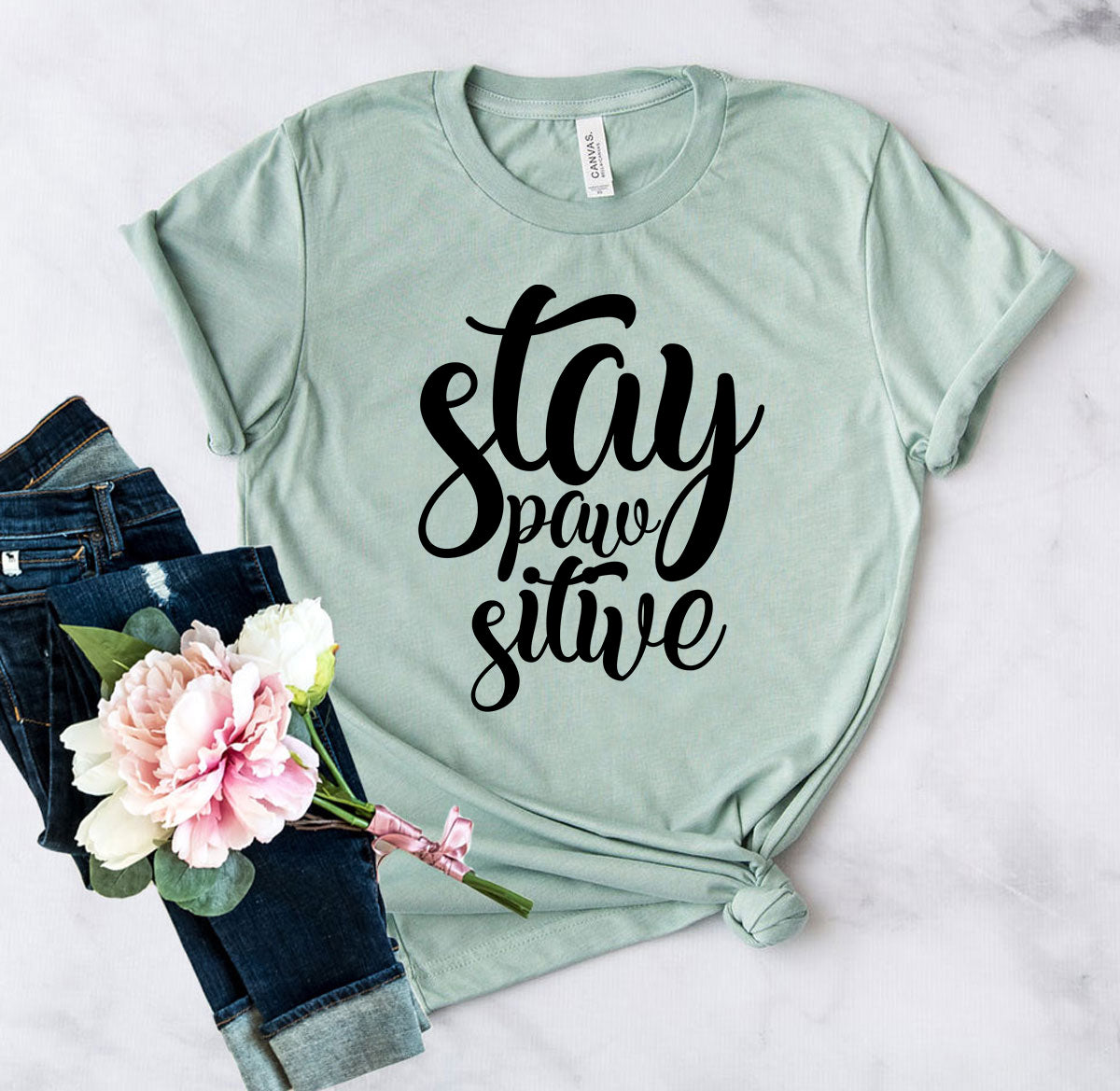 Premium Stay Paw-Sitive T-Shirt - Ultimate Comfort for Animal Lovers