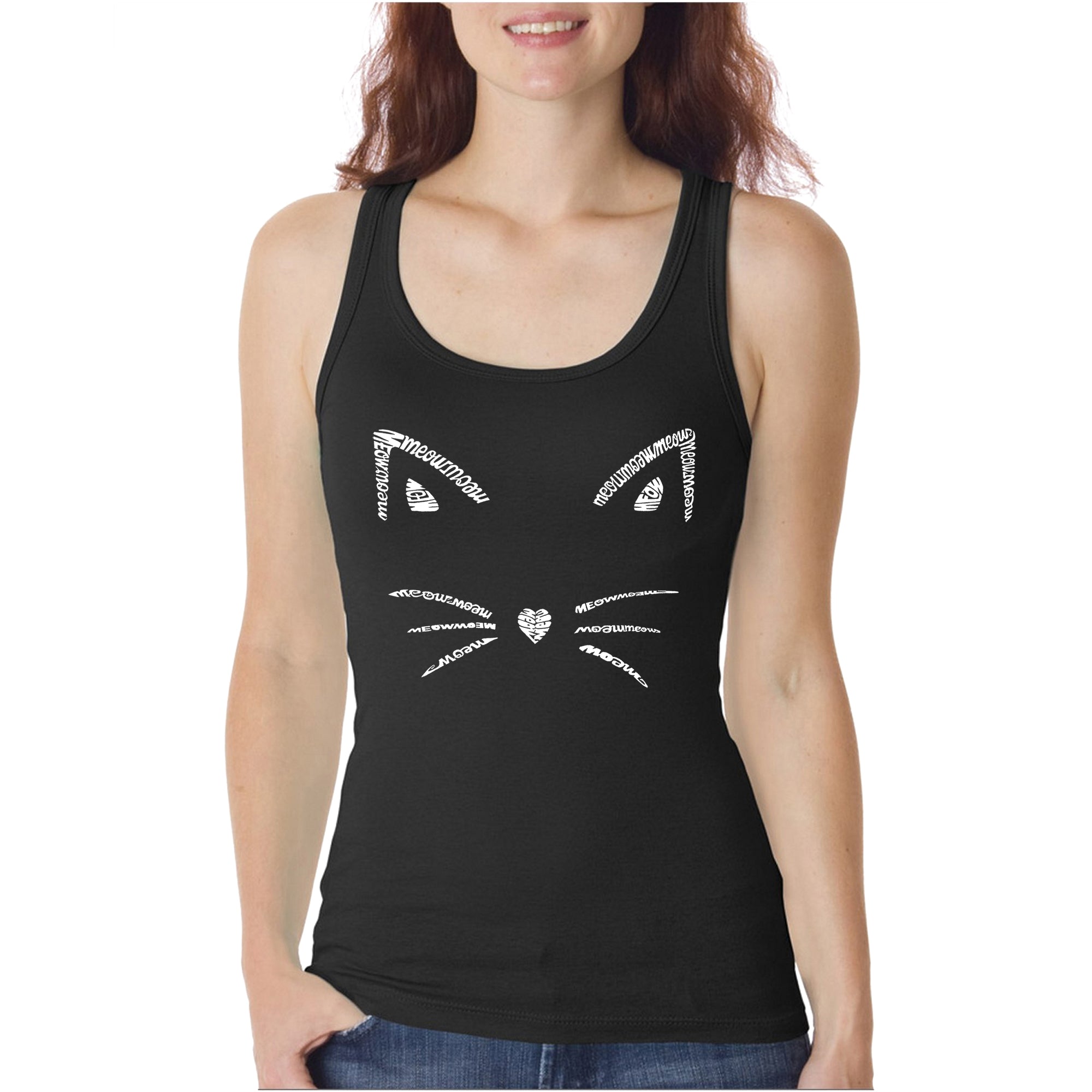 Premium Whiskers Meow Art Tank Top for Women