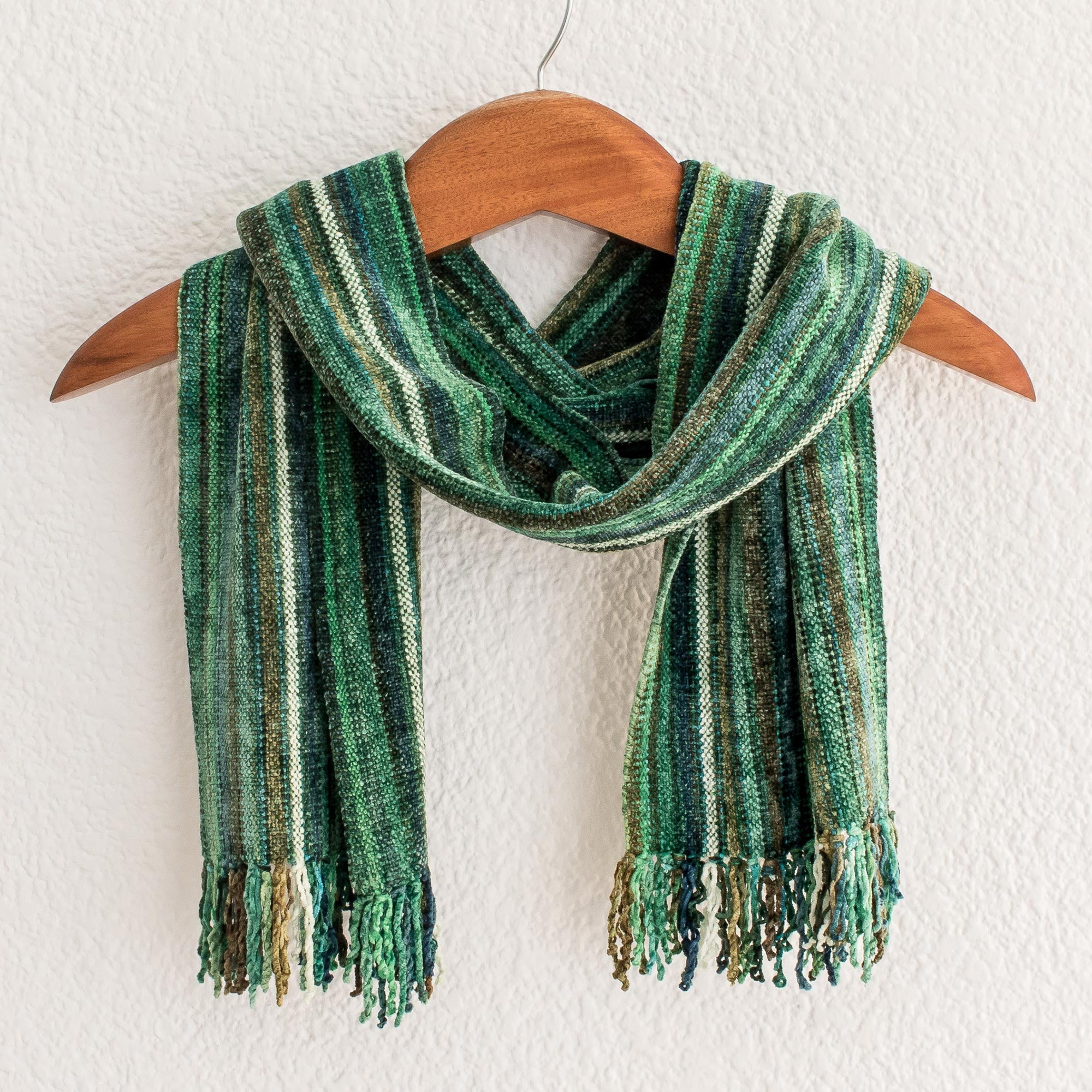 Premium Guatemalan Rayon Chenille Scarf - Eco-Chic Style