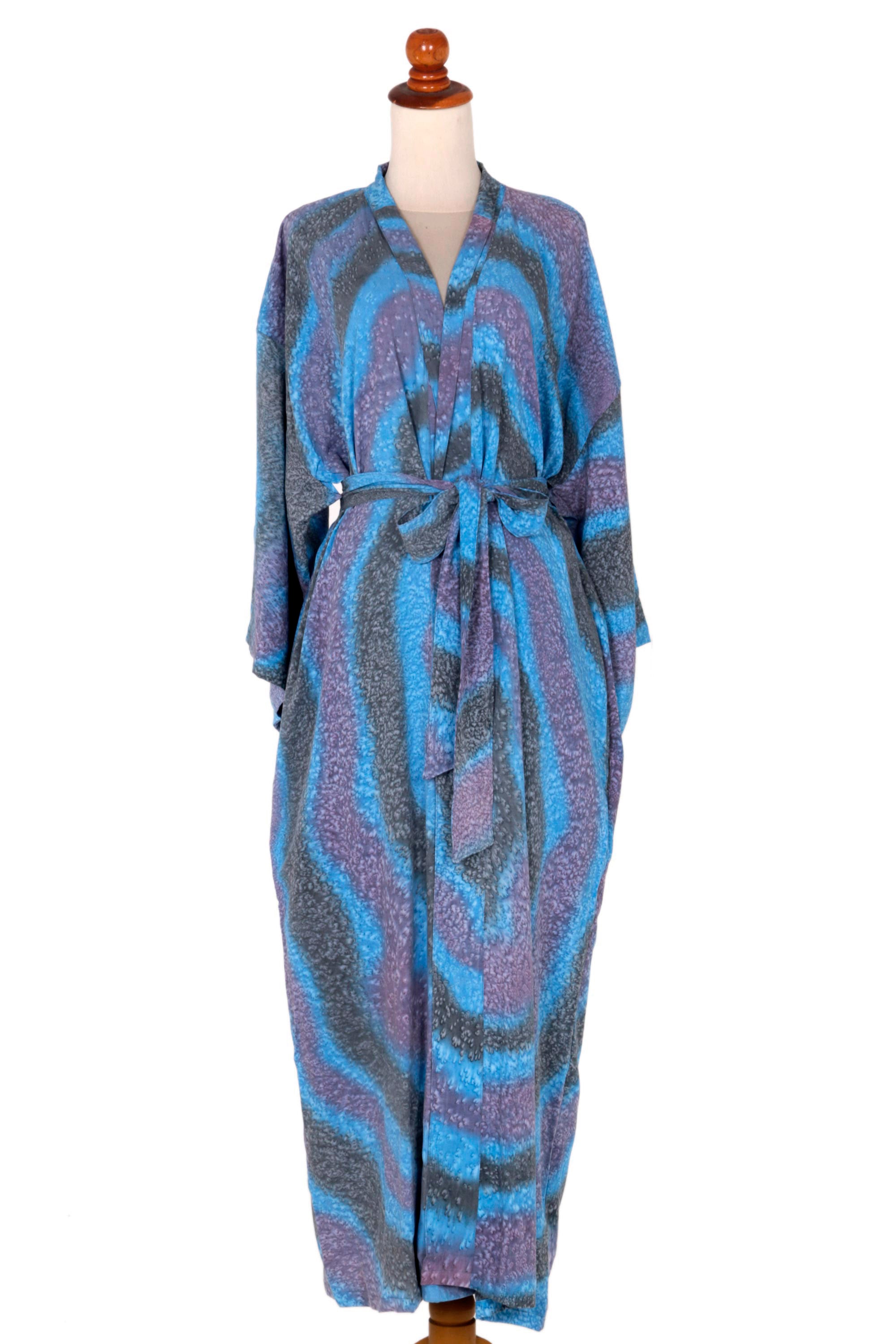 Premium Ocean Reef Women's Rayon Kimono Robe - Handcrafted in Indonesia