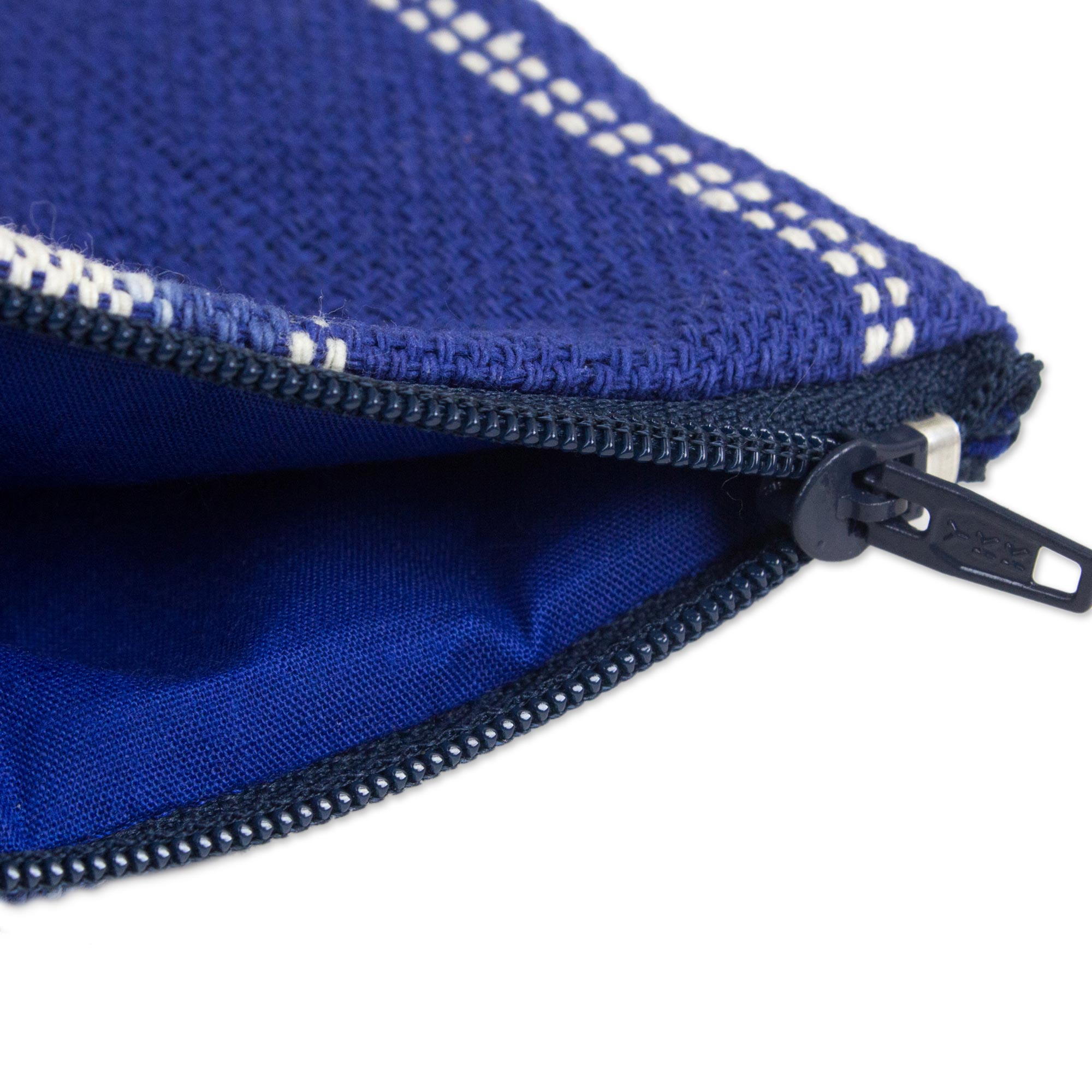 Premium Royal Blue Cotton Coin Purse - Handmade in Thailand